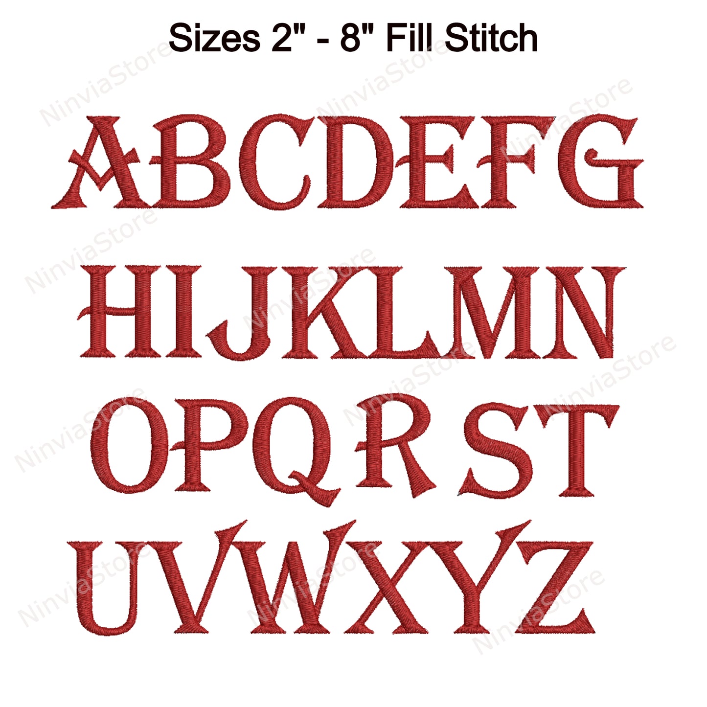 Algerische Maschinenstickschrift, 15 Größen, 8 Formate, BX-Schriftart, PE-Schriftart, Monogramm-Alphabet-Stickmotive