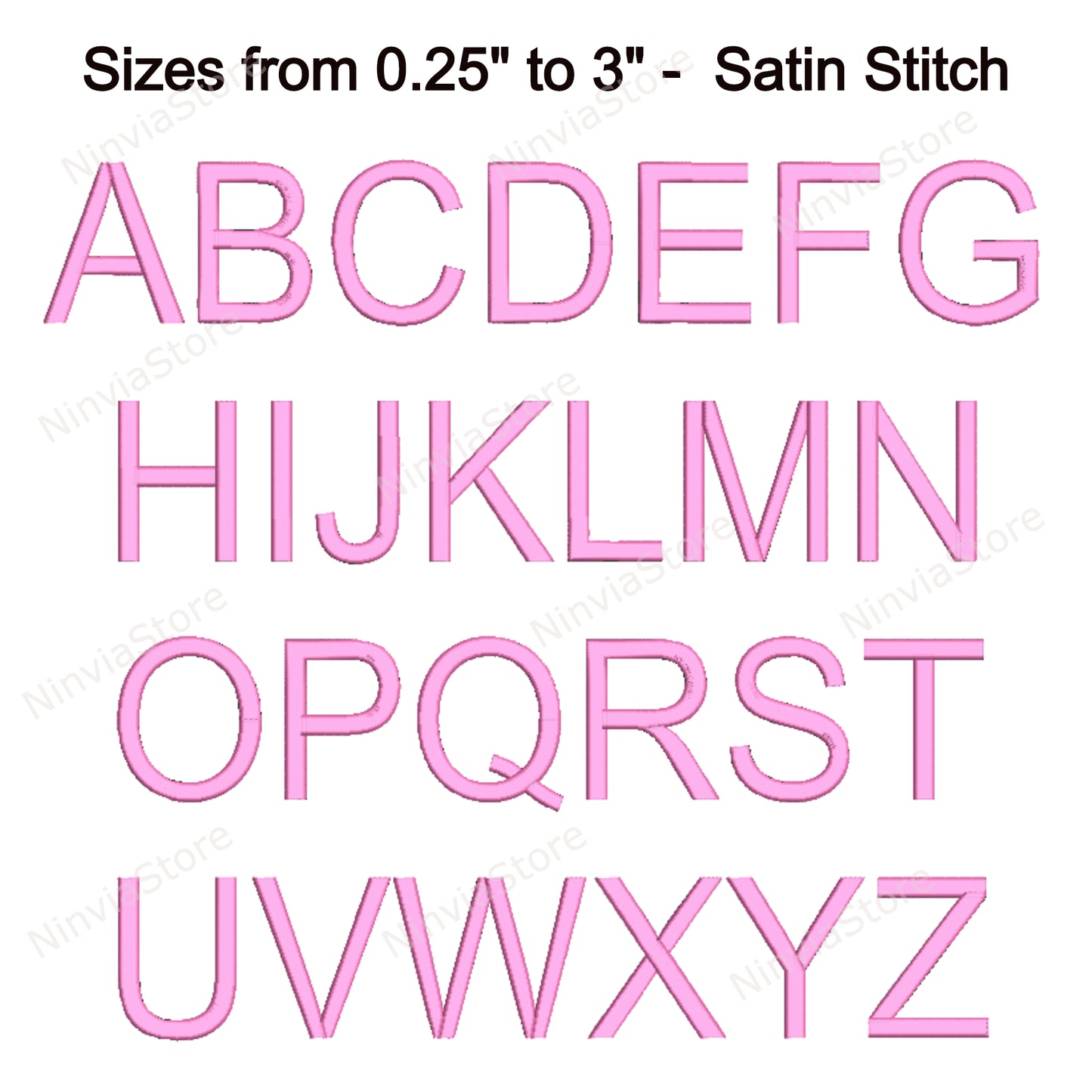 Maschinenstickschrift Arial, 15 Größen, 8 Formate, BX-Schriftart, PE-Schriftart, Monogramm-Alphabet-Stickmotive