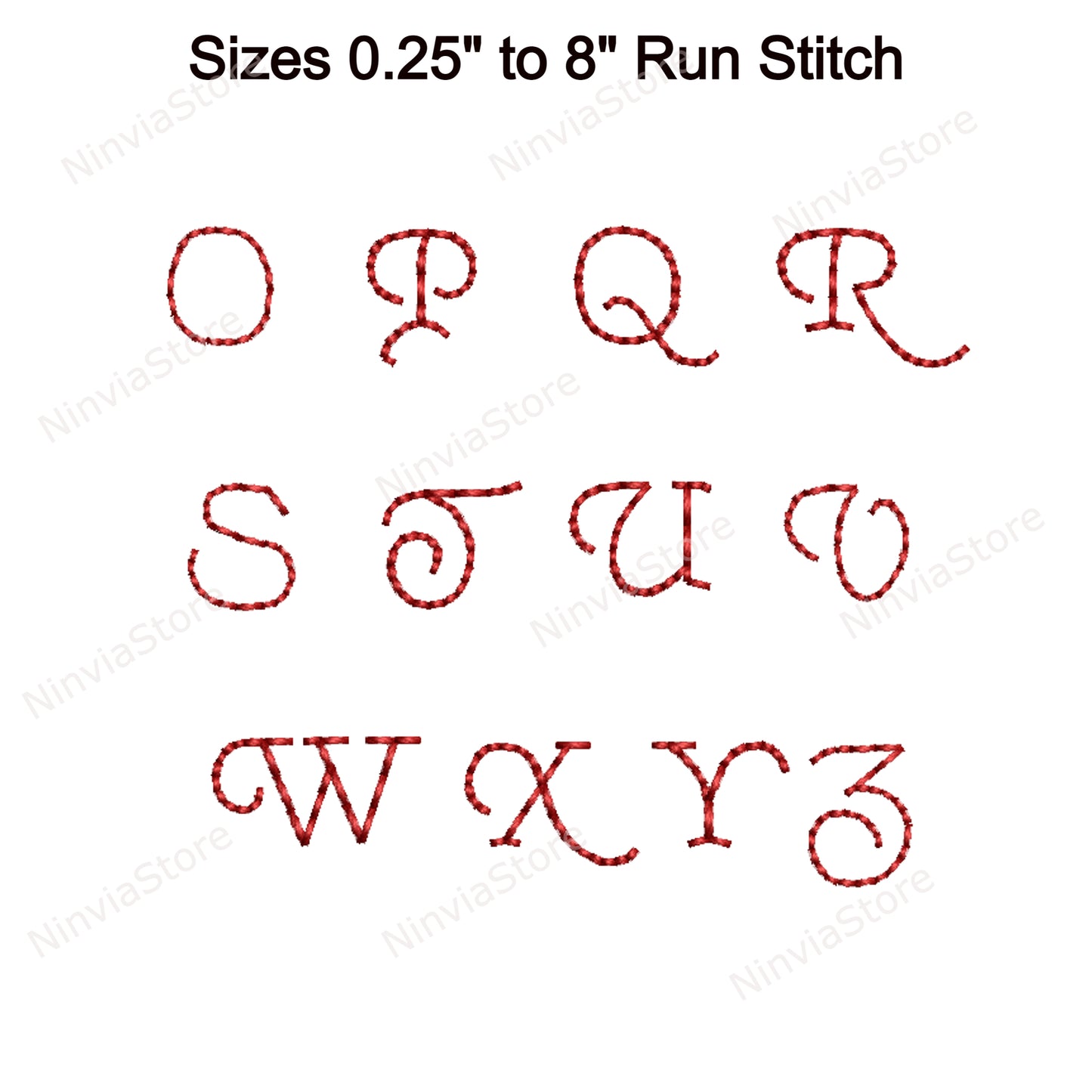 Police de broderie Machine Arabique Bean Stitch, 15 tailles, 8 formats, police Run Stitch BX, police PE, motifs de broderie Monogram Alphabet