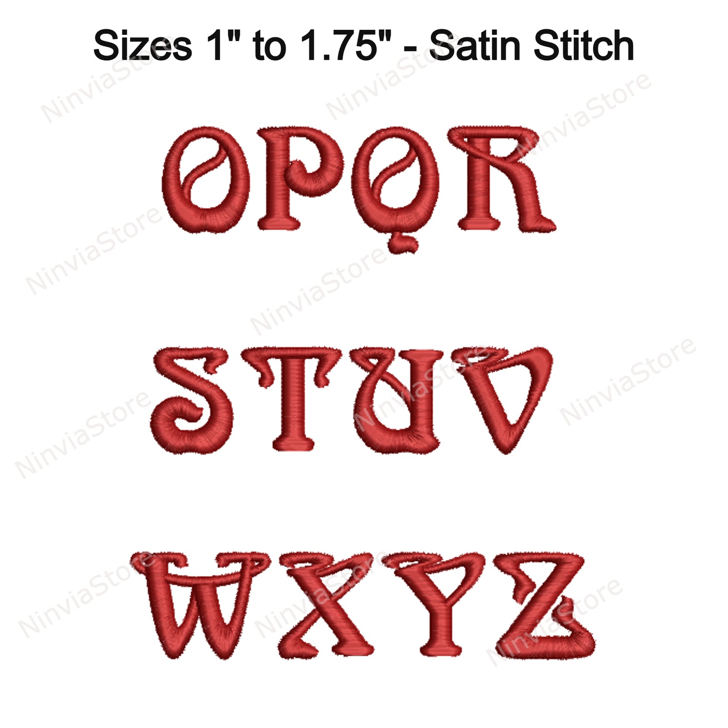 Fischschwanz-Maschinenstickschrift, 15 Größen, 8 Formate, Halloween BX-Schriftart, PE-Schriftart, Monogramm-Alphabet-Stickmotive