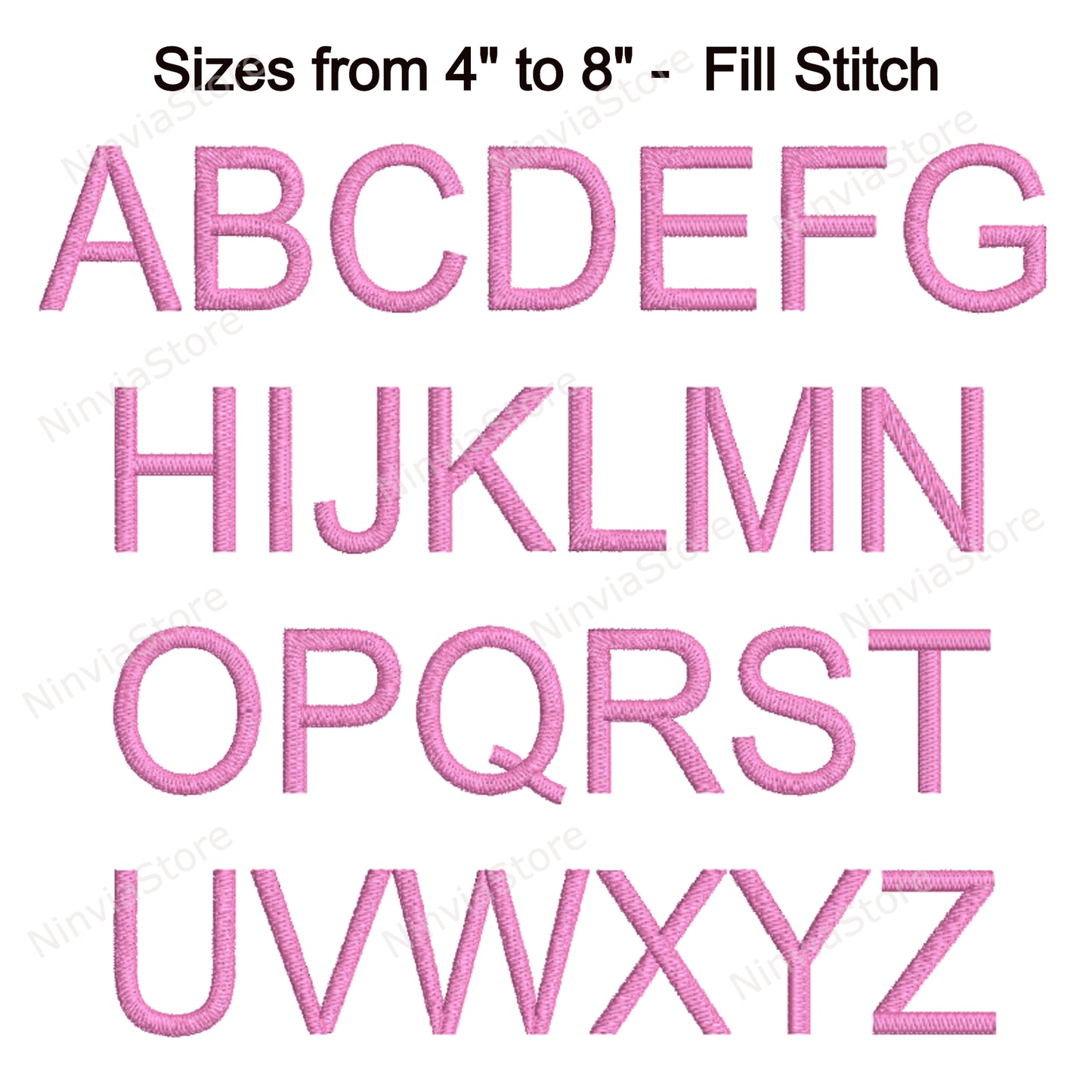 Maschinenstickschrift Arial, 15 Größen, 8 Formate, BX-Schriftart, PE-Schriftart, Monogramm-Alphabet-Stickmotive