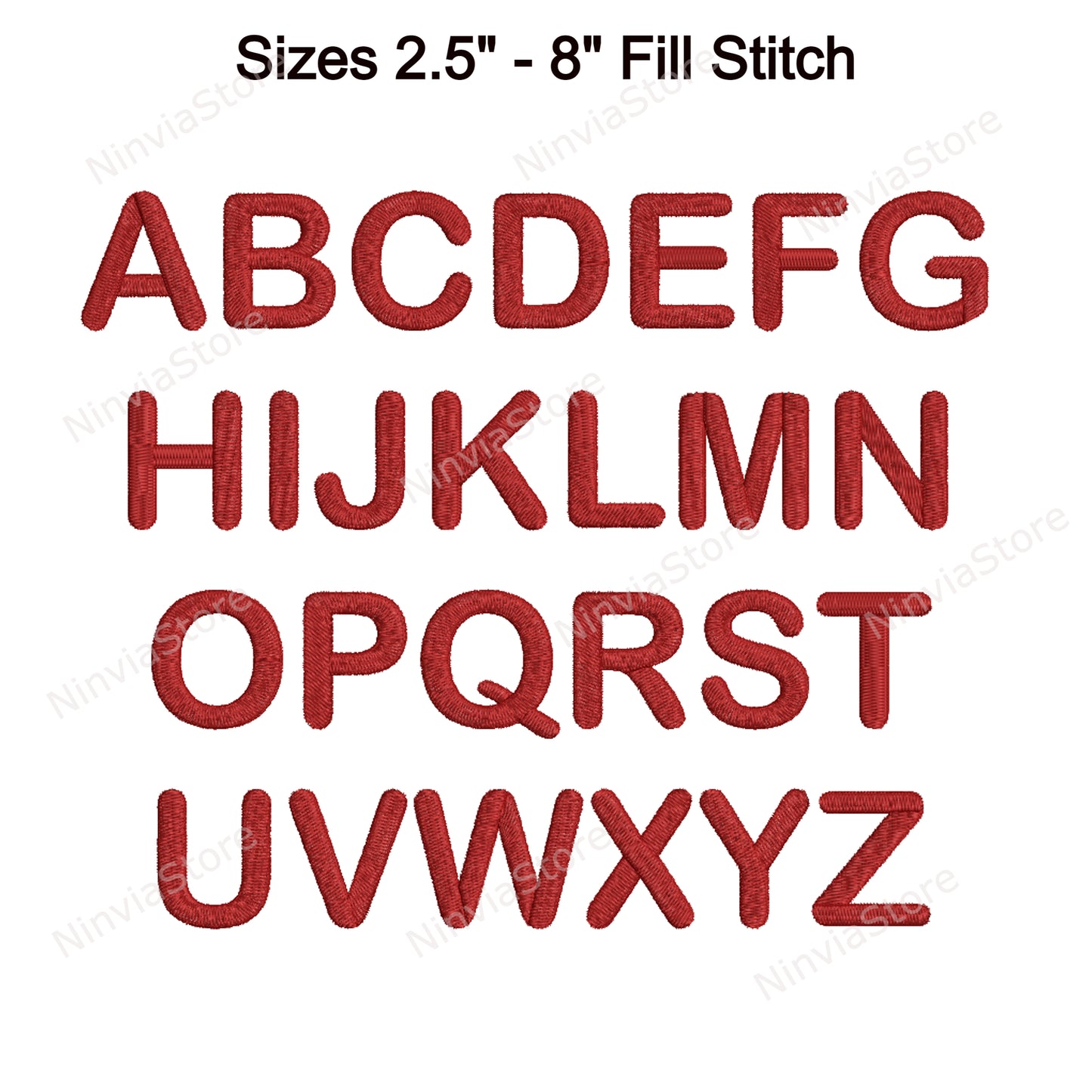 Arial abgerundete Maschinenstickschrift, 15 Größen, 8 Formate, BX-Schriftart, PE-Schriftart, Monogramm-Alphabet-Stickmotive