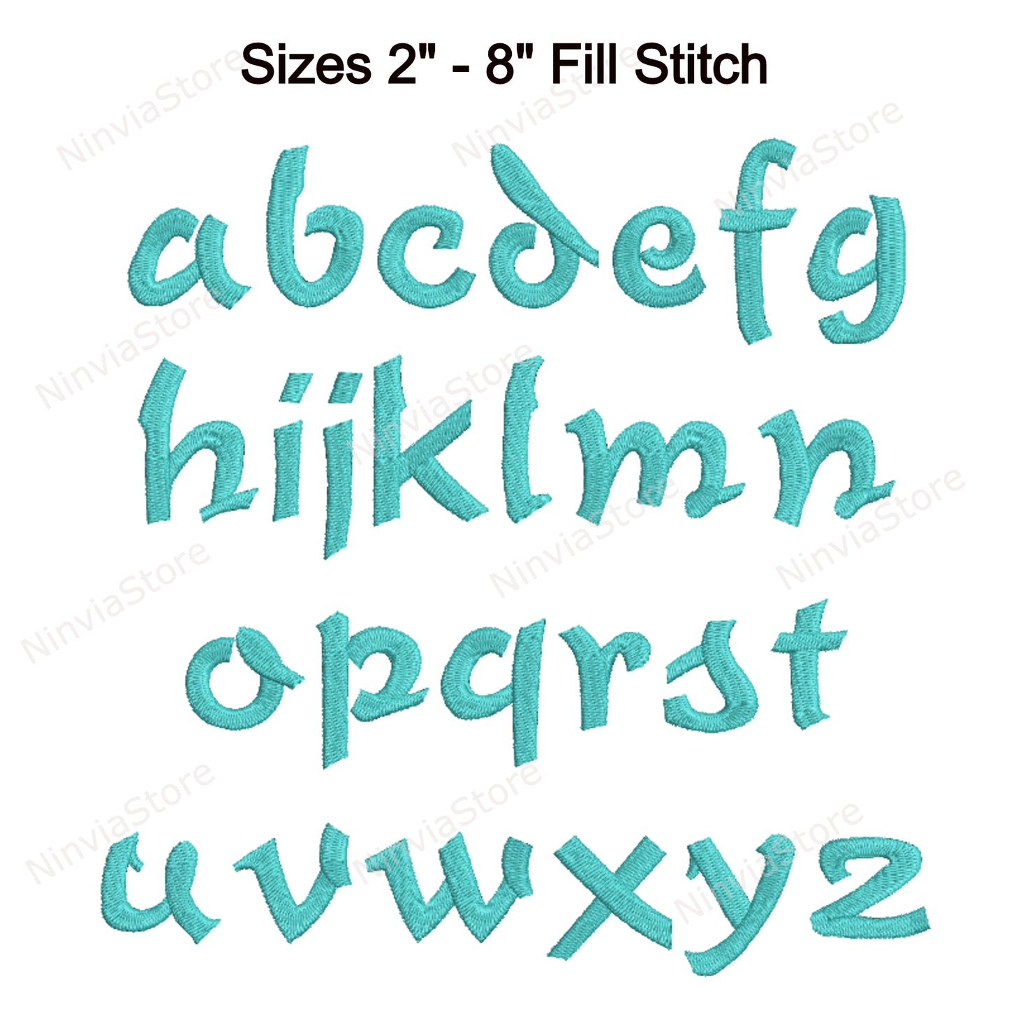 Police de broderie Machine Blue Sky, 15 tailles, 8 formats, police BX, police PE, motifs de broderie Monogram Alphabet