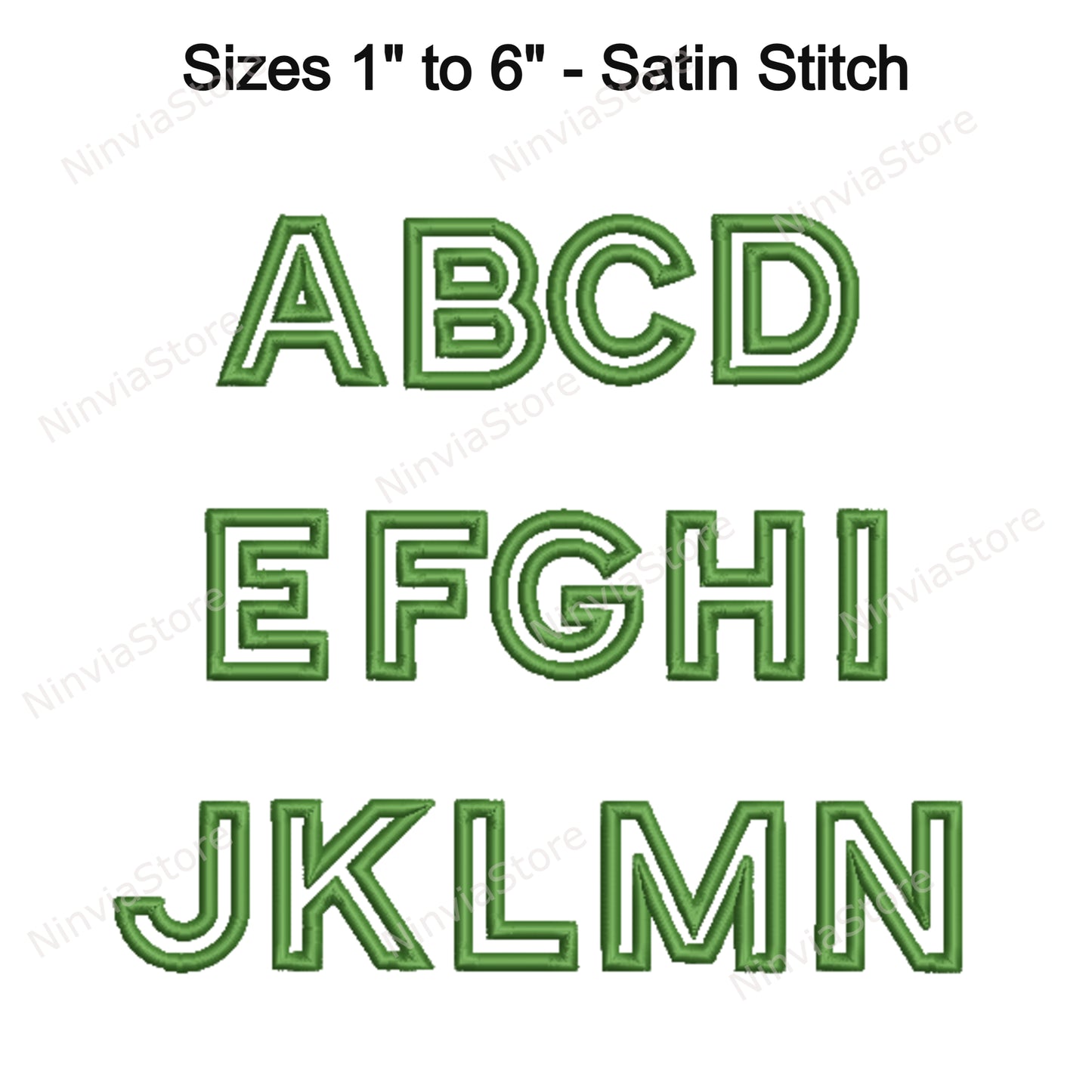 3D Foam Outline Block Embroidery Font, 3D Puff Foam Block BX Font, Monogram Alphabet Machine Embroidery Design