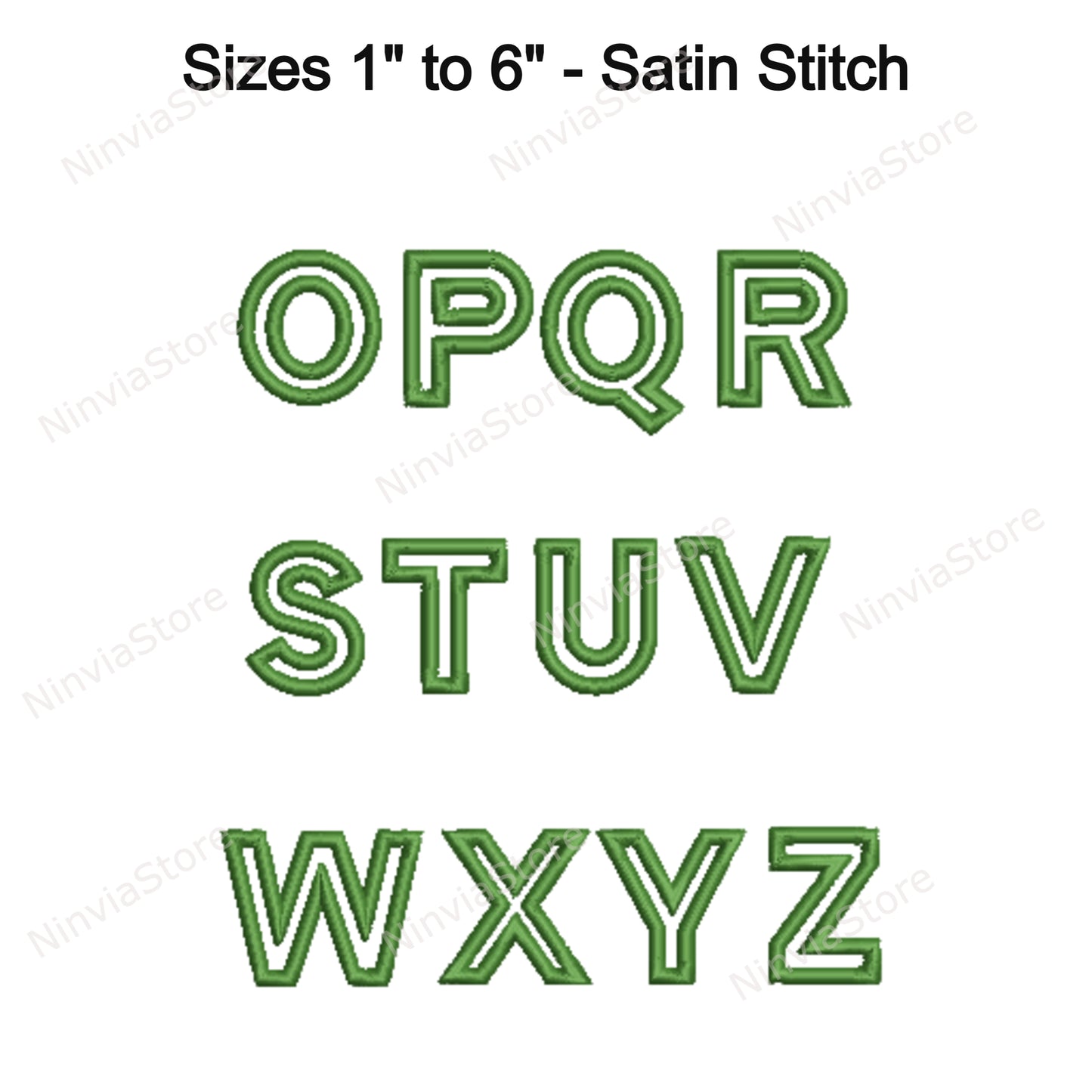 3D Foam Outline Block Embroidery Font, 3D Puff Foam Block BX Font, Monogram Alphabet Machine Embroidery Design