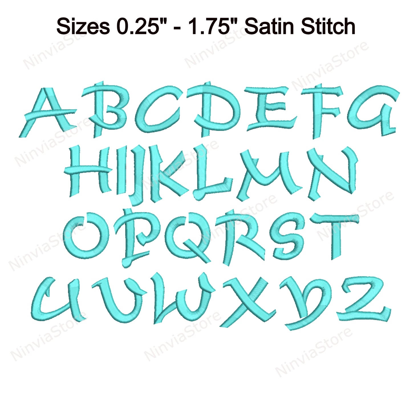 Police de broderie Machine Blue Sky, 15 tailles, 8 formats, police BX, police PE, motifs de broderie Monogram Alphabet