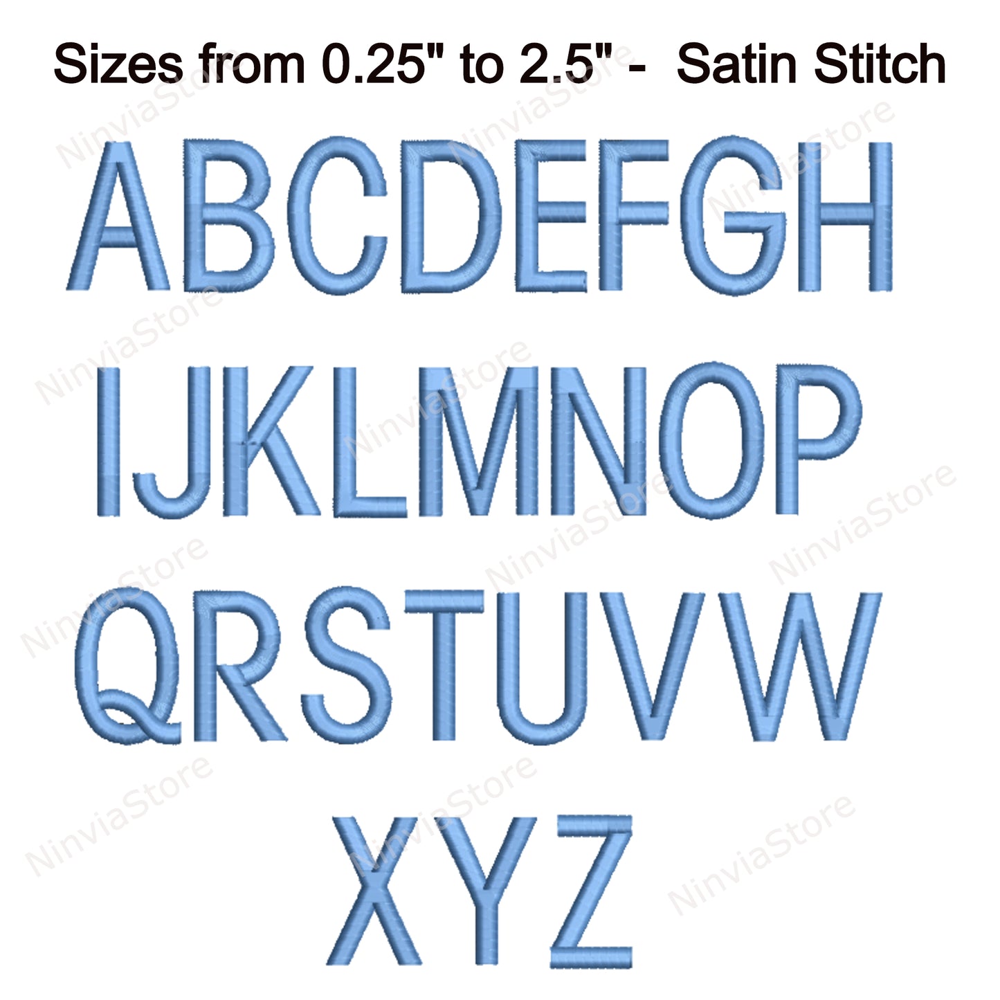 Blockschmale Maschinenstickschrift, 12 Größen, 8 Formate, BX-Schriftart, PE-Schriftart, Monogramm-Alphabet-Stickmotive