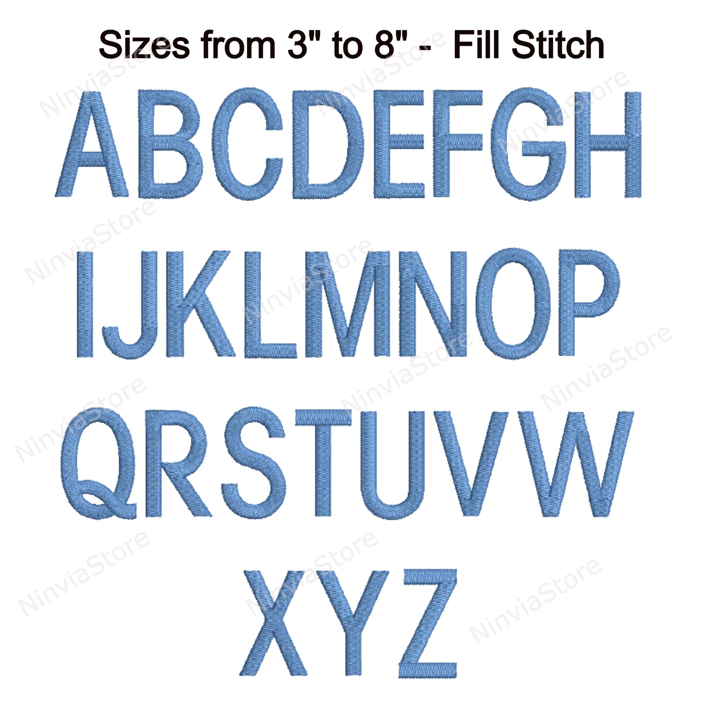 Blockschmale Maschinenstickschrift, 12 Größen, 8 Formate, BX-Schriftart, PE-Schriftart, Monogramm-Alphabet-Stickmotive