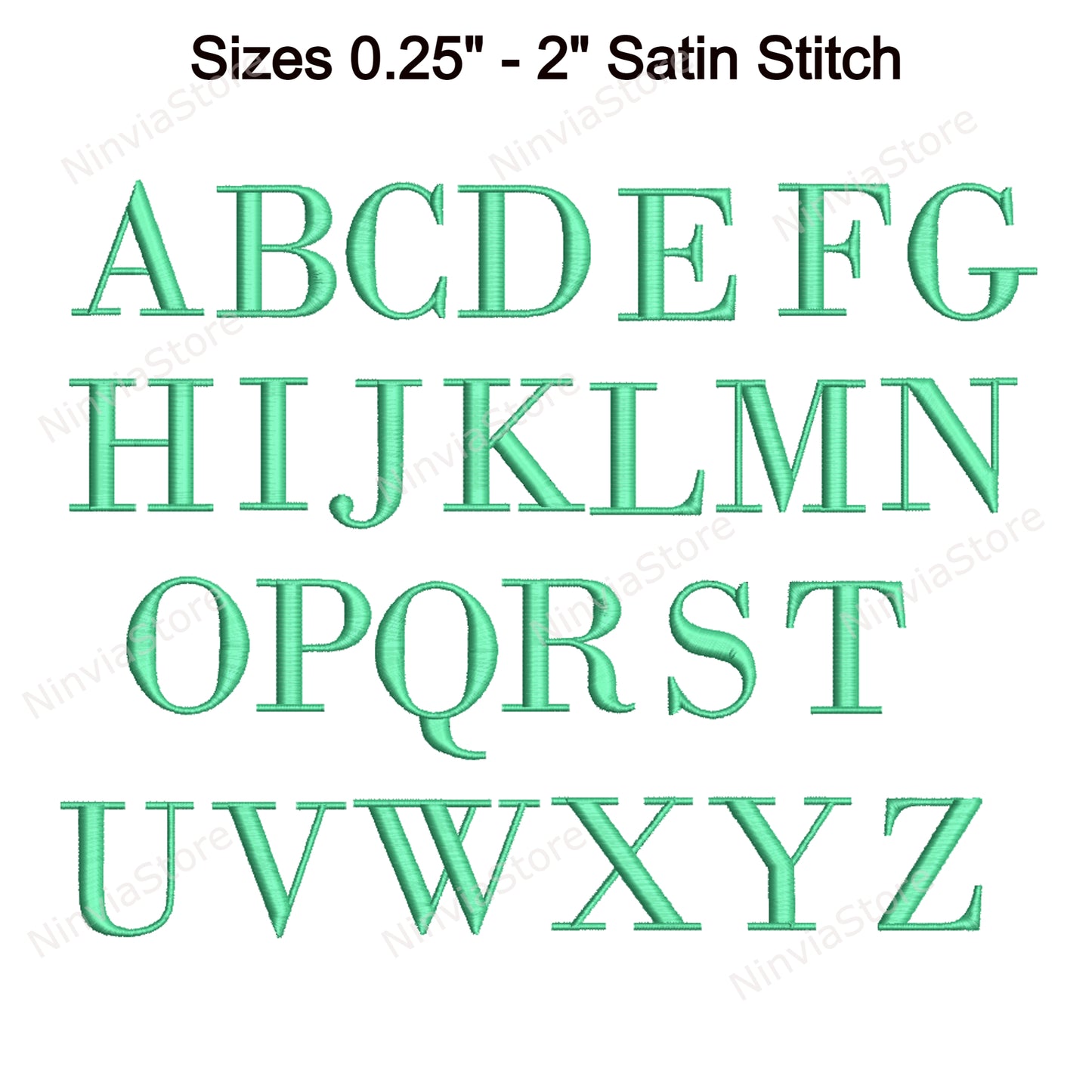 Bodoni Maschinenstickschrift, 15 Größen, 8 Formate, BX-Schriftart, PE-Schriftart, Monogramm-Alphabet-Stickmotive