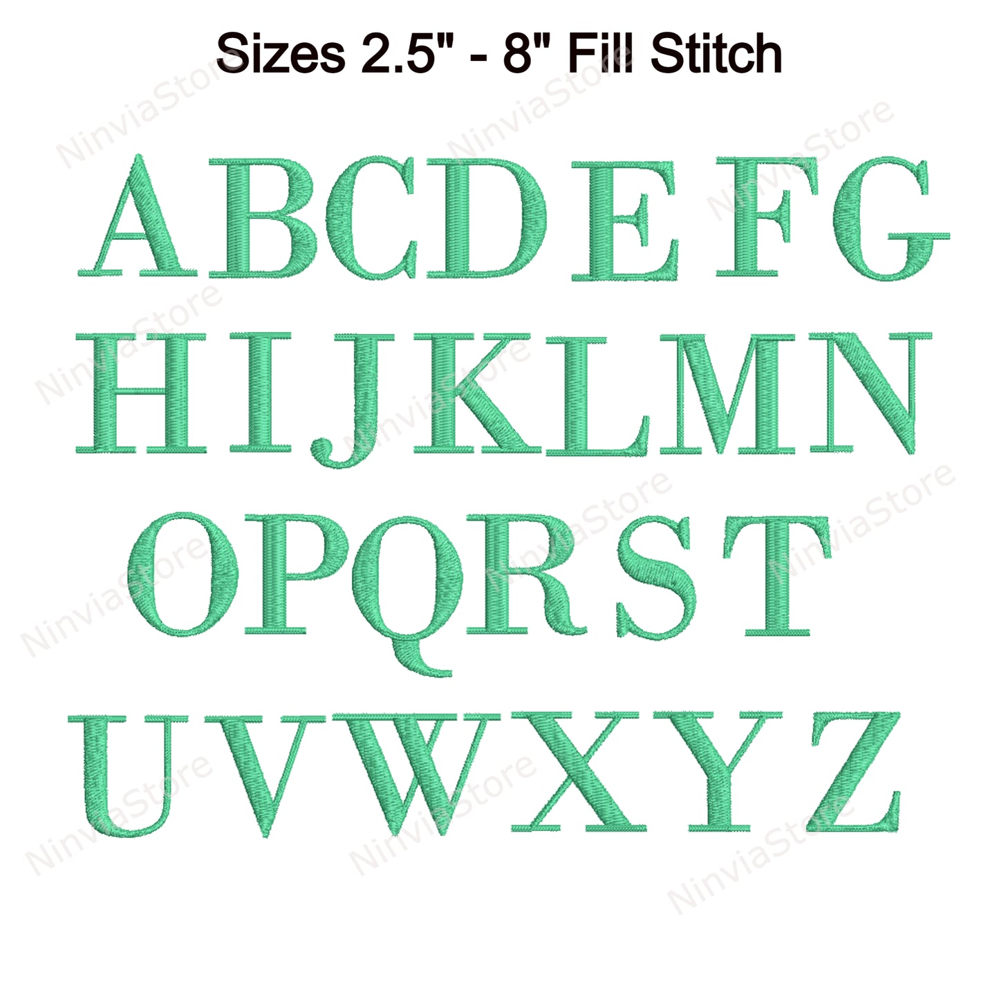 Bodoni Maschinenstickschrift, 15 Größen, 8 Formate, BX-Schriftart, PE-Schriftart, Monogramm-Alphabet-Stickmotive
