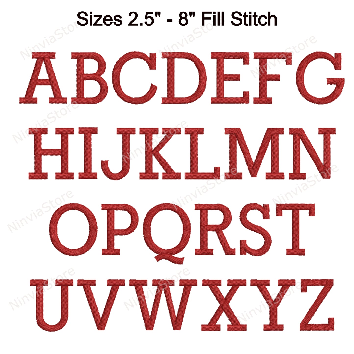Police de broderie Machine Bourgogne, 15 tailles, 8 formats, police BX, police PE, motifs de broderie Monogram Alphabet