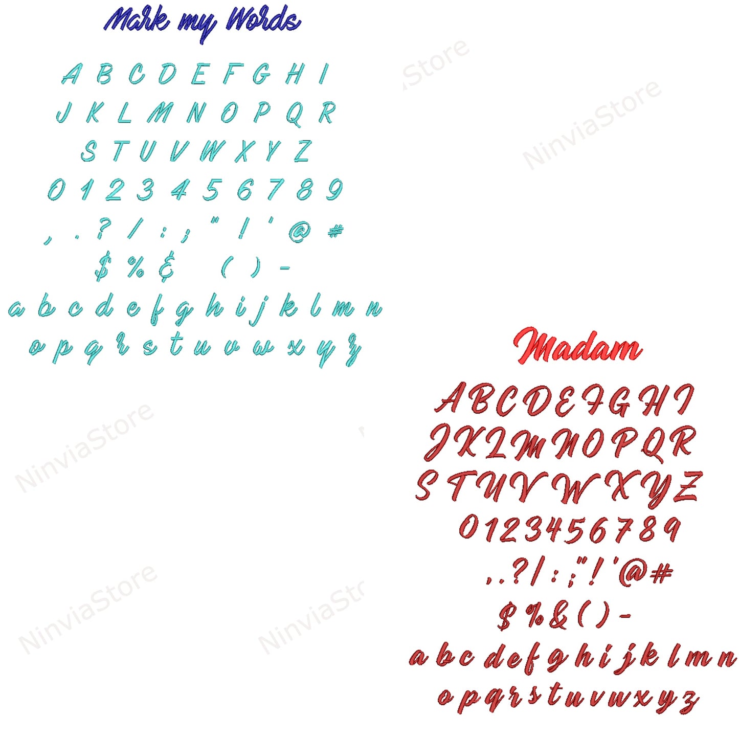 10 PES-Stickschriftarten-Paket, Alphabet-Stickdesign, Maschinenstickschrift PE, kursive Pe-Schriftart für Stickereien, Kalligraphie-Monogramm-Stickschriftart pe