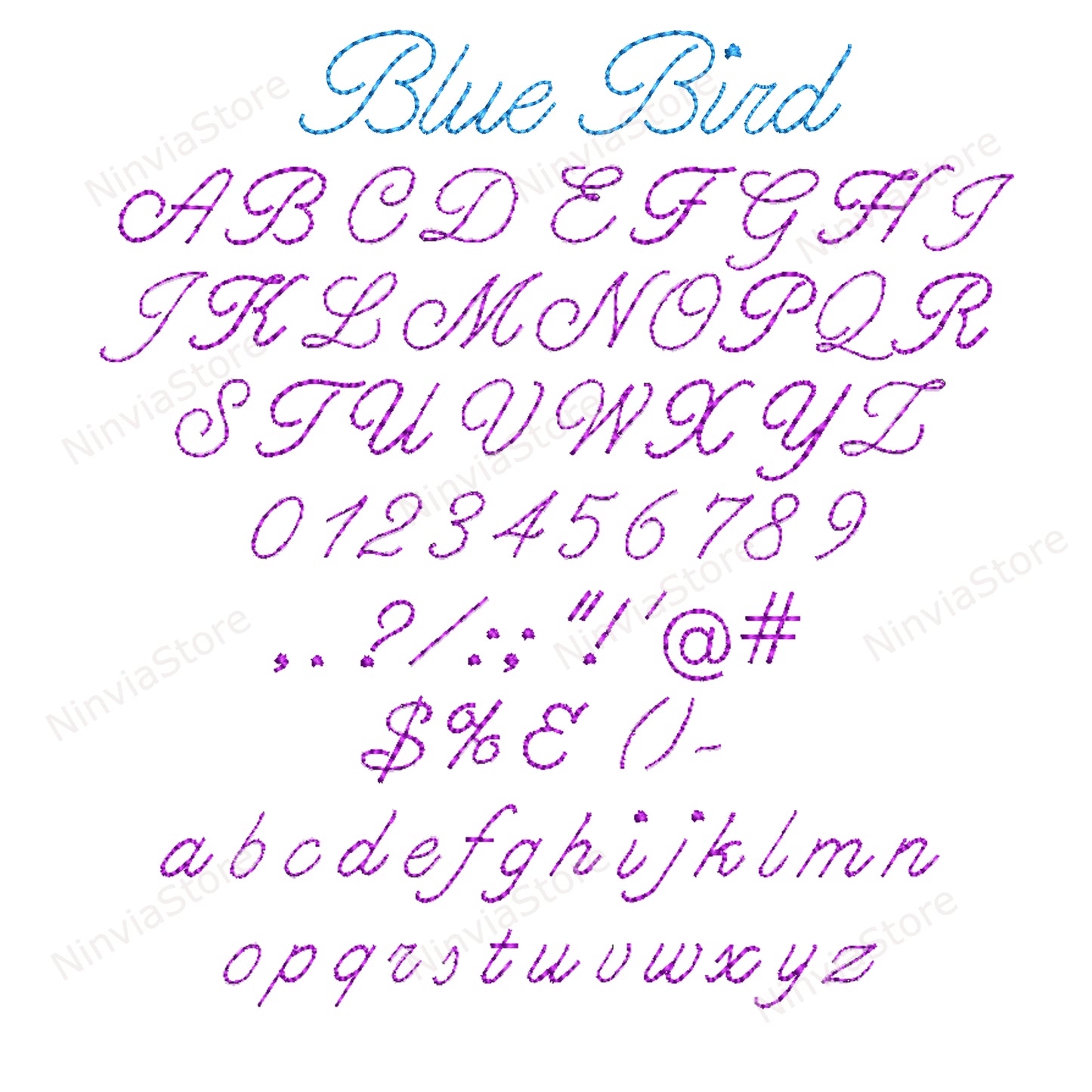 7 polices de broderie BX Bean Stitch, police de broderie Run Stitch Machine BX, motif de broderie Alphabet monogramme, police Script Cursive BX pour la broderie