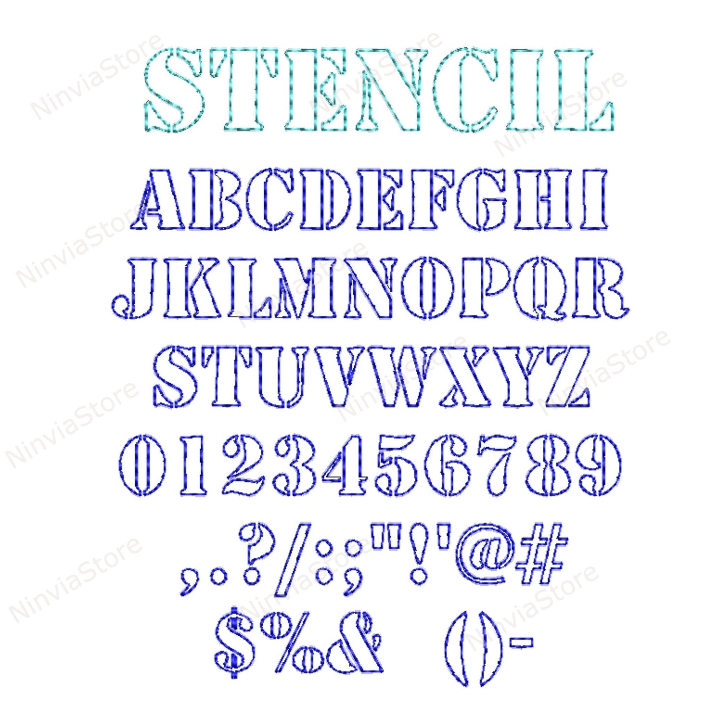 7 VIP Bean Stitch Embroidery Fonts Bundle, Outline Run Stitch Machine Embroidery Font VIP, Monogram Alphabet Embroidery Design VIP
