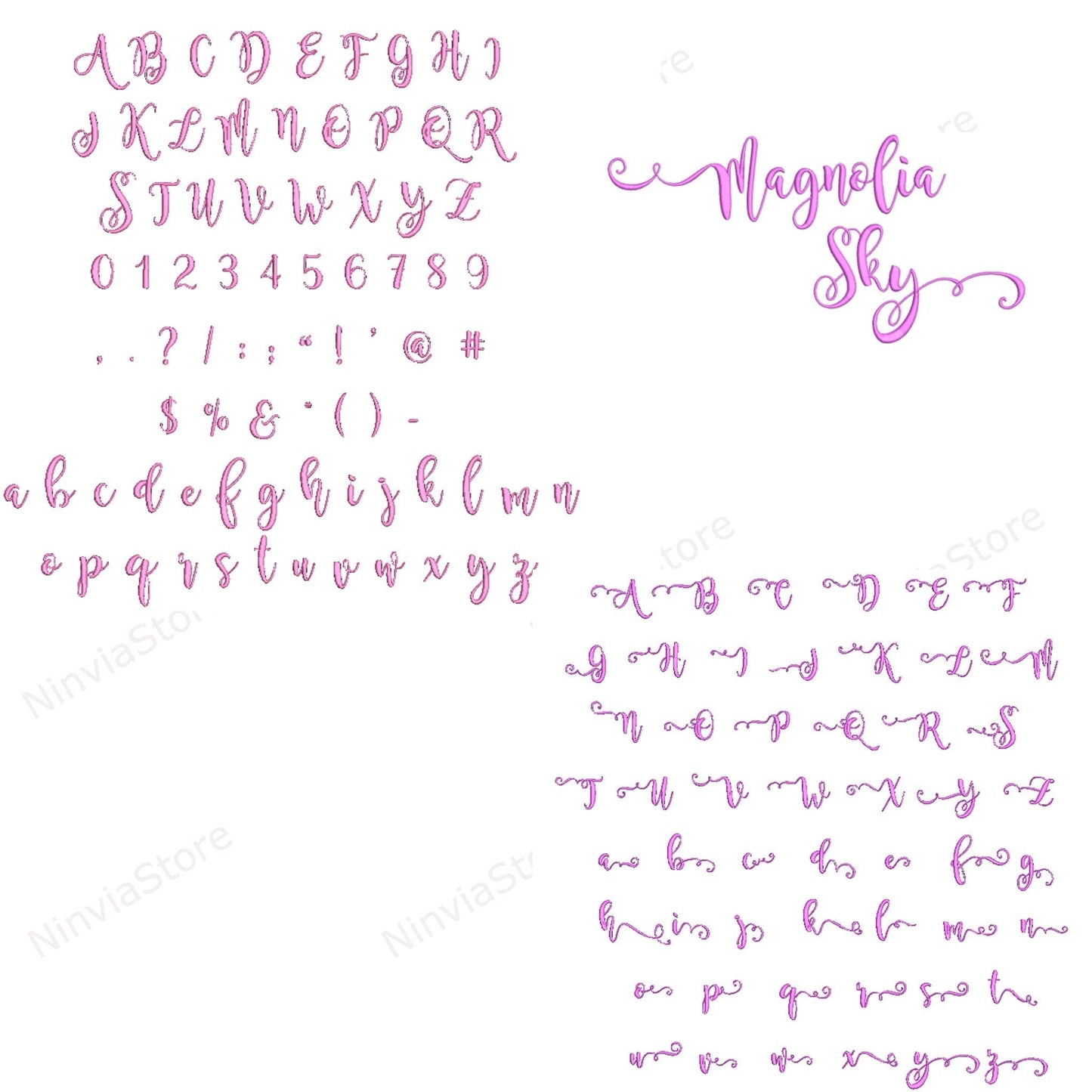 10 VIP Embroidery Script Fonts Bundle, Cursive Machine Embroidery Font VIP, Alphabet Embroidery Design, Calligraphy Monogram Font