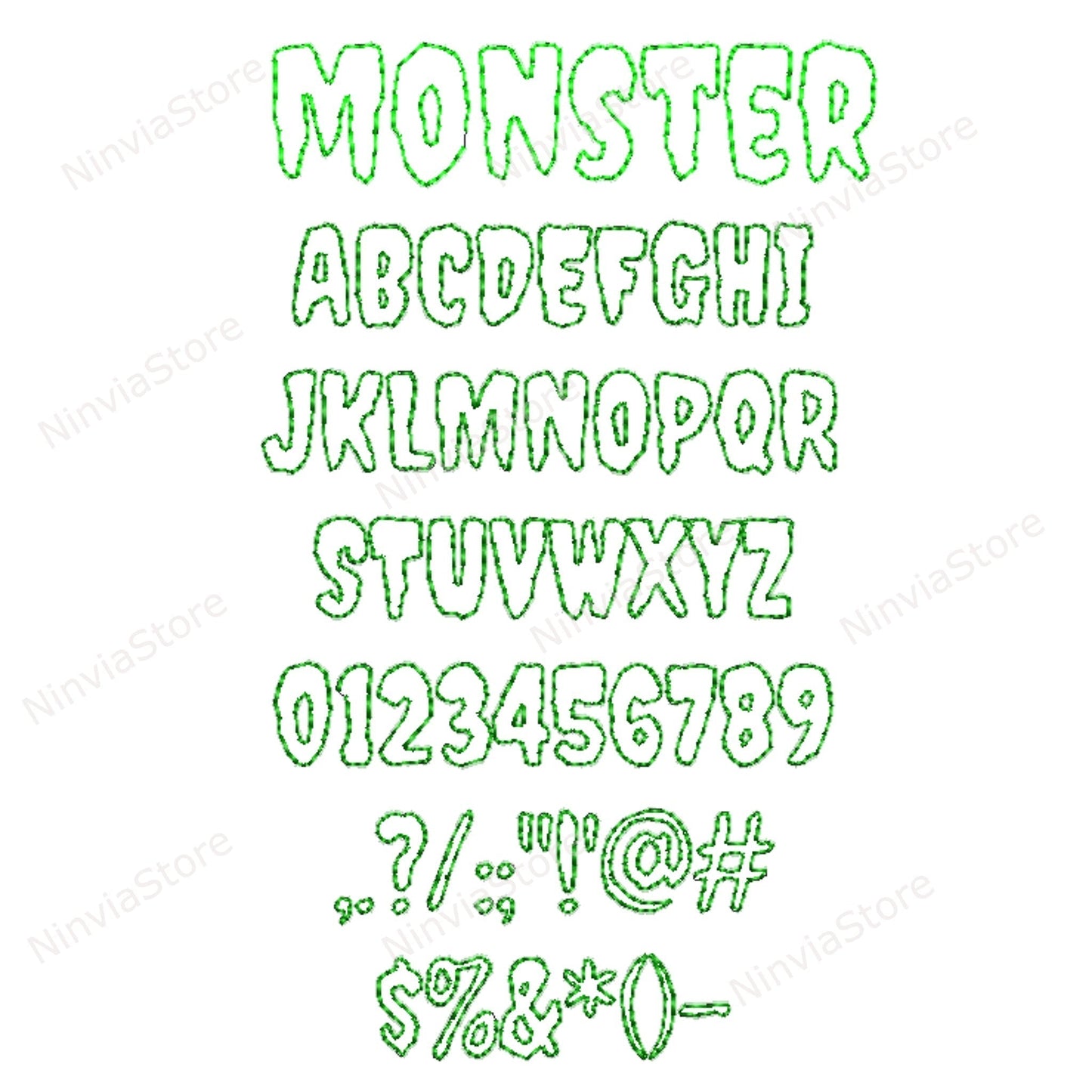 7 polices de broderie JEF Bean Stitch, police de broderie machine Outline Run Stitch JEF, monogramme alphabet broderie, collège, police bloc JEF pour la broderie