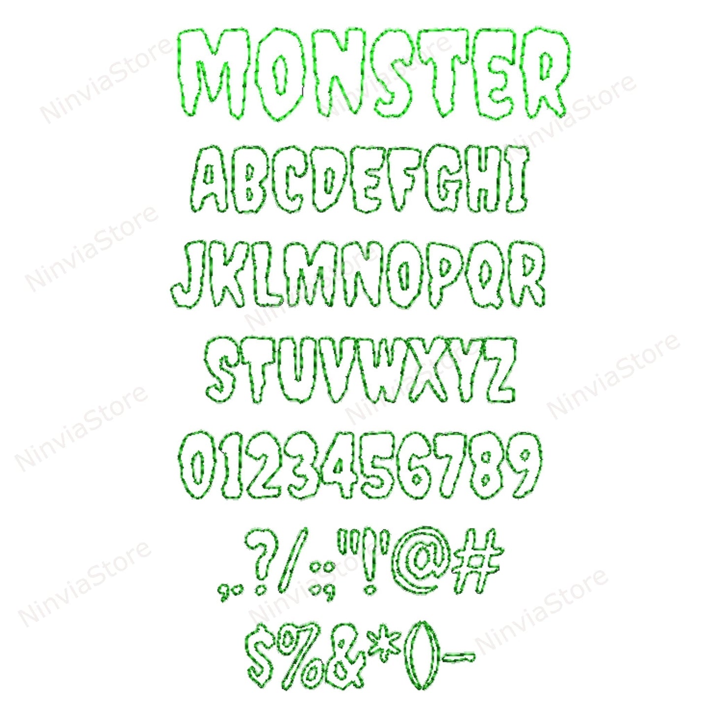 7 VIP Bean Stitch Embroidery Fonts Bundle, Outline Run Stitch Machine Embroidery Font VIP, Monogram Alphabet Embroidery Design VIP