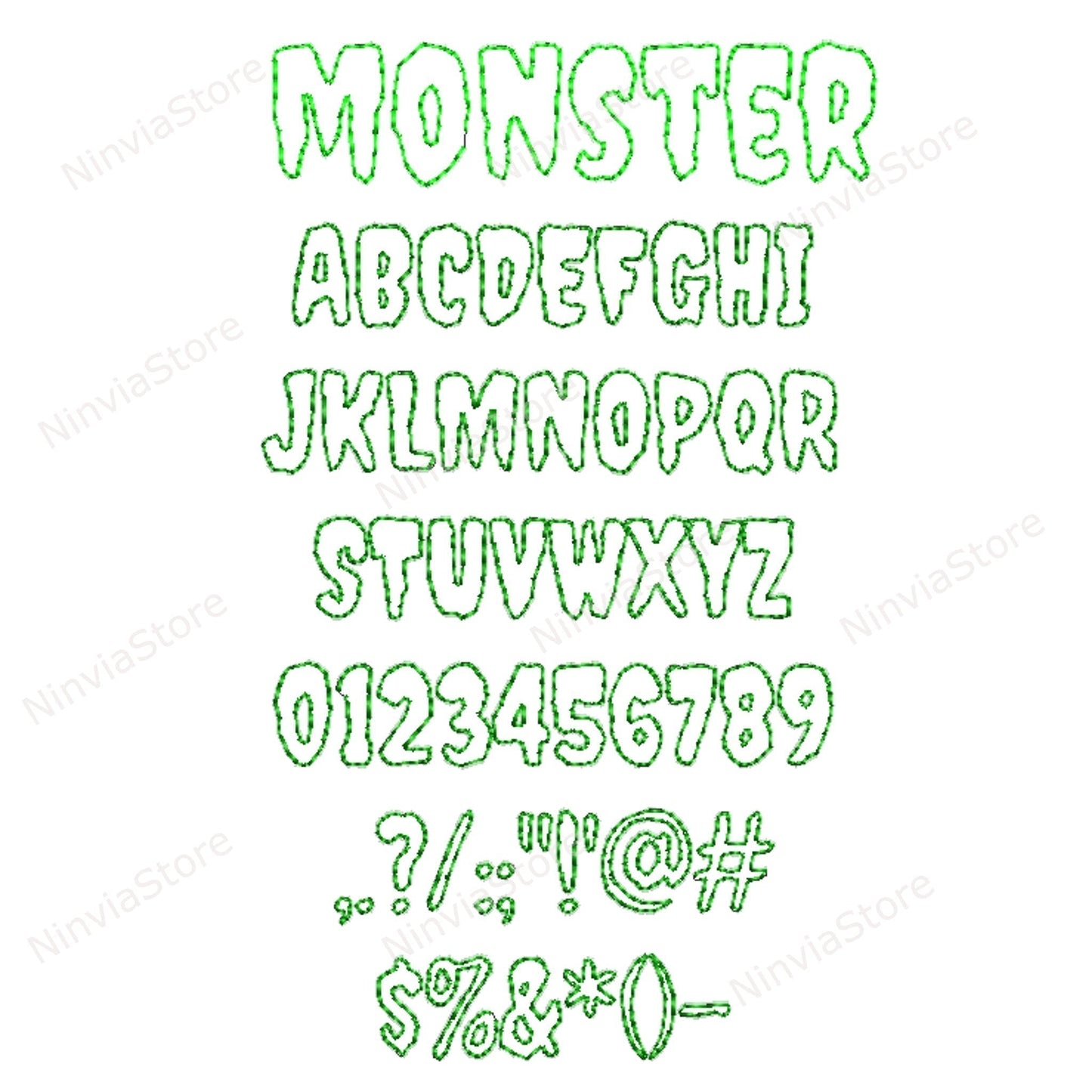 7 VP3 Bean Stitch Embroidery Fonts Bundle, Outline Run Stitch Machine Embroidery Font VP3, Monogram Alphabet Embroidery Design VP3
