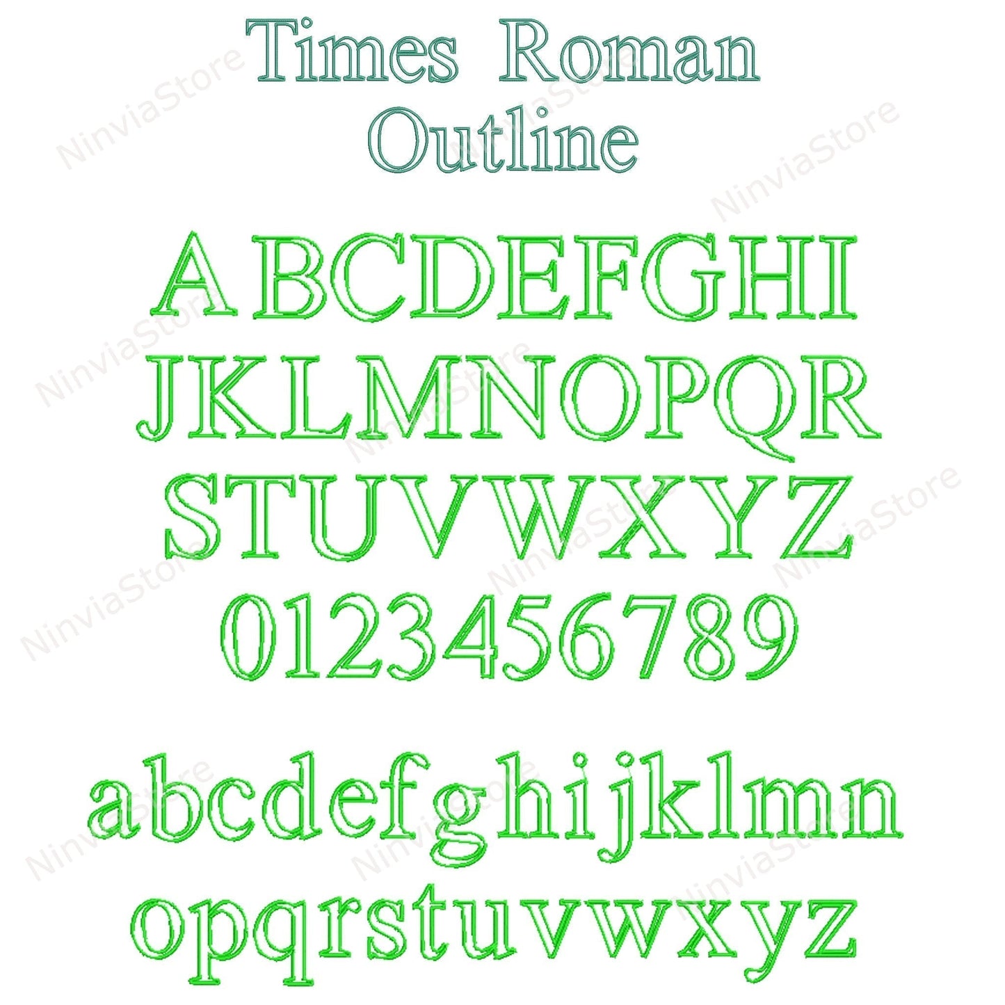 7 VP3 Outline Embroidery Fonts Bundle, Machine Embroidery Font VP3, Alphabet Embroidery Design VP3 font for Embroidery, Outline Monogram Font