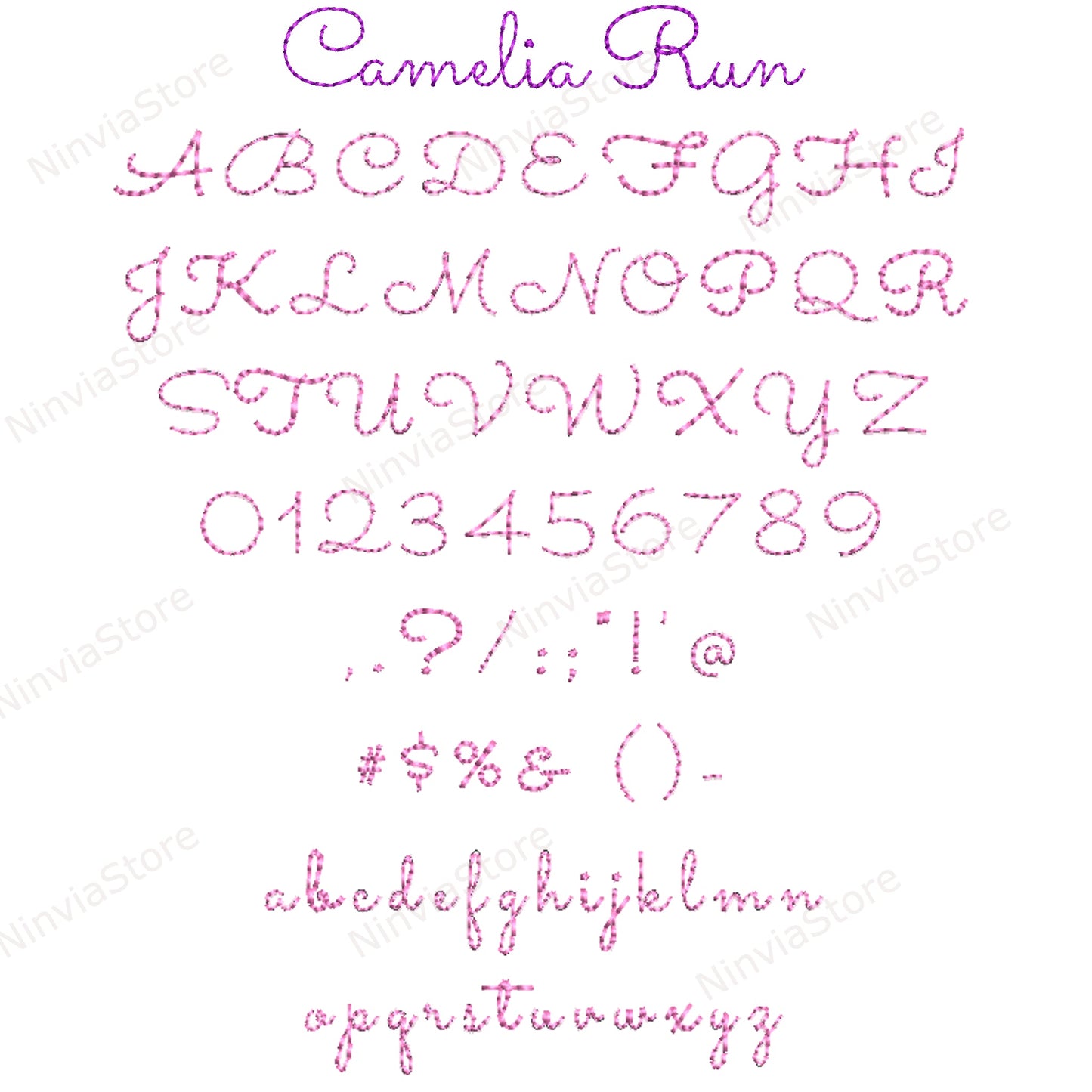 7 DST Bean Stitch Embroidery Fonts Bundle, Run Stitch Machine Embroidery Font DST, Monogram Alphabet Broderie Design, Script Cursive DST police pour la broderie