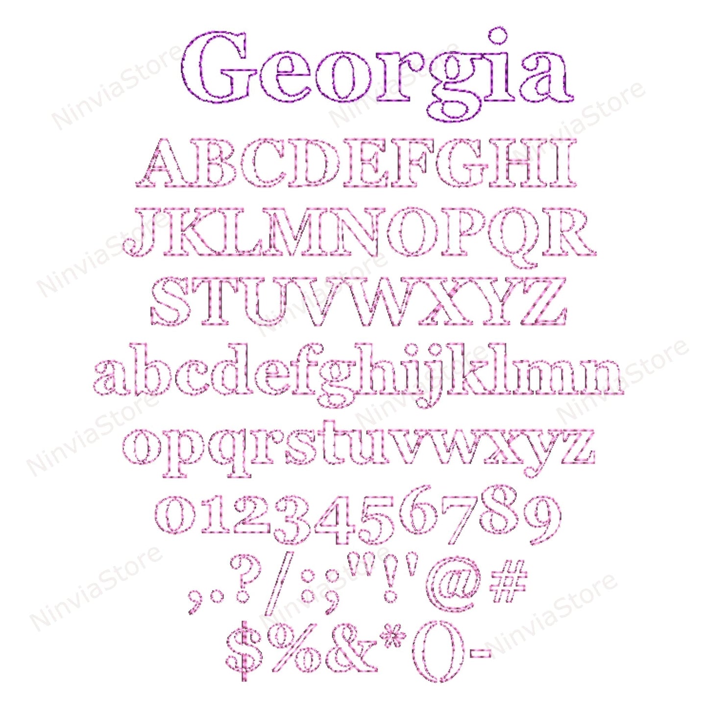 7 VP3 Bean Stitch Embroidery Fonts Bundle, Outline Run Stitch Machine Embroidery Font VP3, Monogram Alphabet Embroidery Design VP3