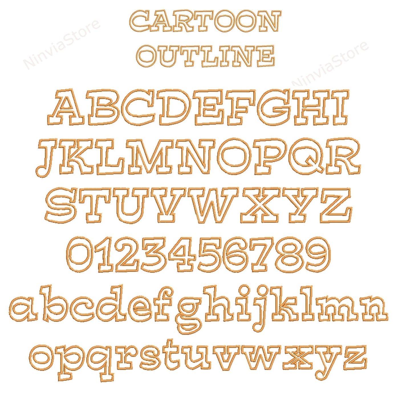 7 VP3 Outline Embroidery Fonts Bundle, Machine Embroidery Font VP3, Alphabet Embroidery Design VP3 font for Embroidery, Outline Monogram Font