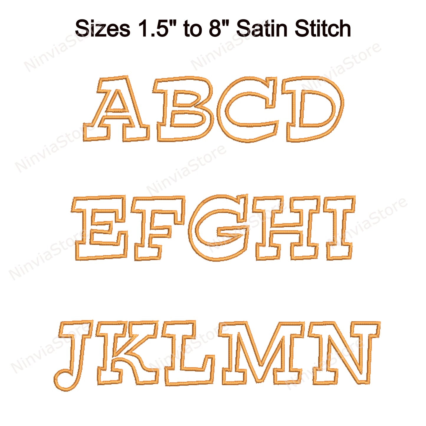 Cartoon Outline Machine Embroidery Font, 14 sizes, 8 formats, BX Font, PE font, Monogram Alphabet Embroidery Designs