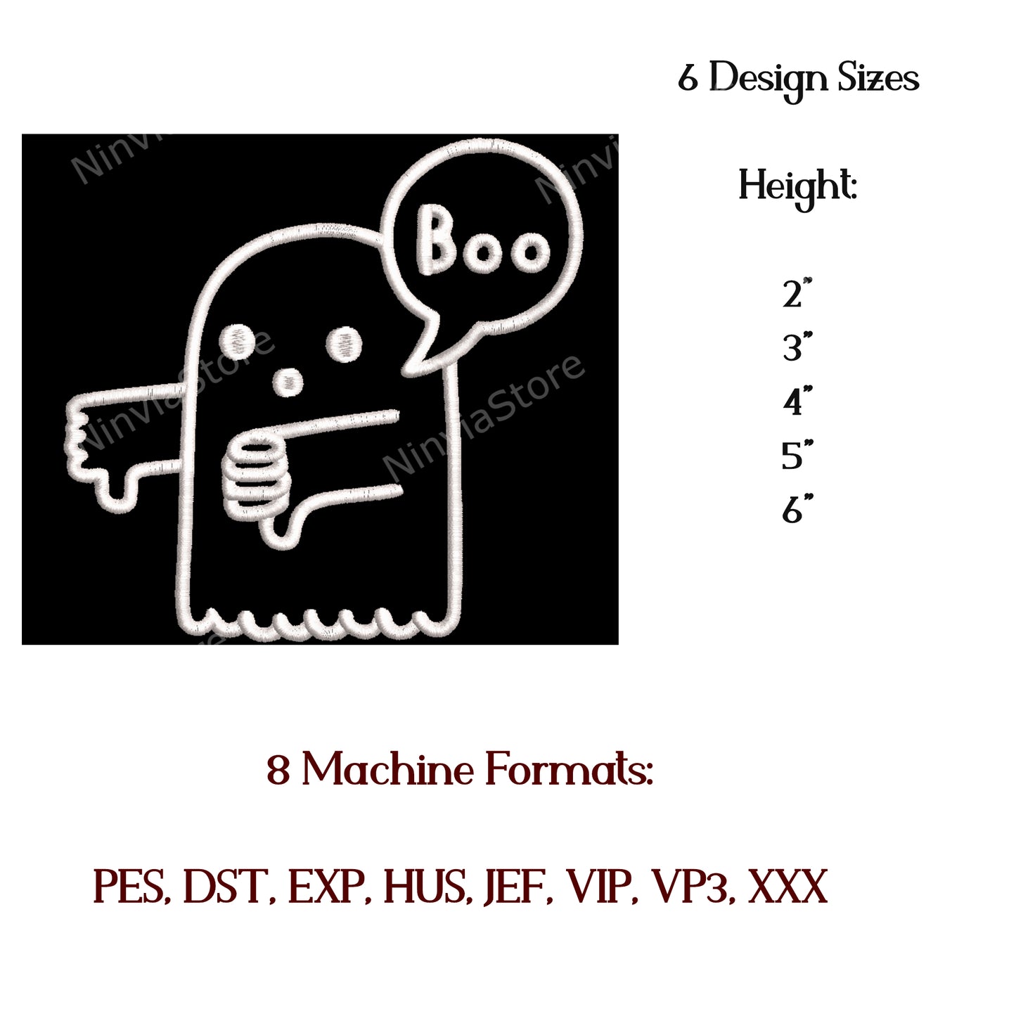 Le fantôme de la désapprobation broderie Design, Halloween Machine broderie Design + police, motif de broderie, téléchargement instantané, fichiers numériques
