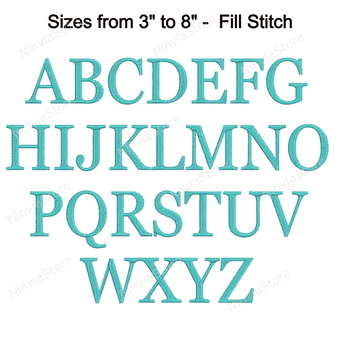 Police de broderie Machine Georgia, 15 tailles, 8 formats, police BX, police PE, motifs de broderie Monogram Alphabet