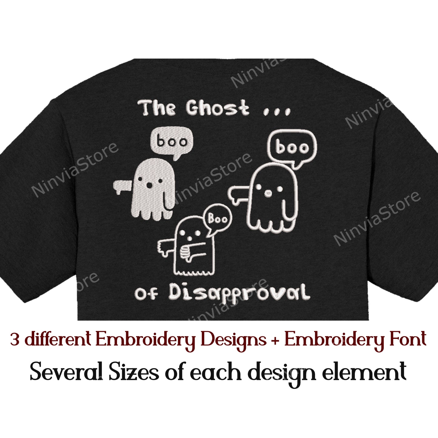 Le fantôme de la désapprobation broderie Design, Halloween Machine broderie Design + police, motif de broderie, téléchargement instantané, fichiers numériques