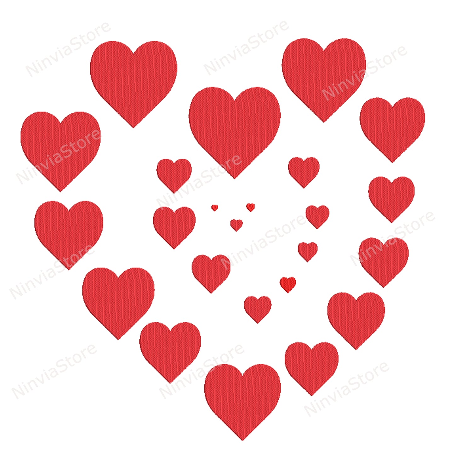 Conception de broderie de coeur, broderie de machine de coeur, Saint-Valentin, modèle de broderie de coeur, téléchargement instantané numérique, 24 tailles, 8 formats