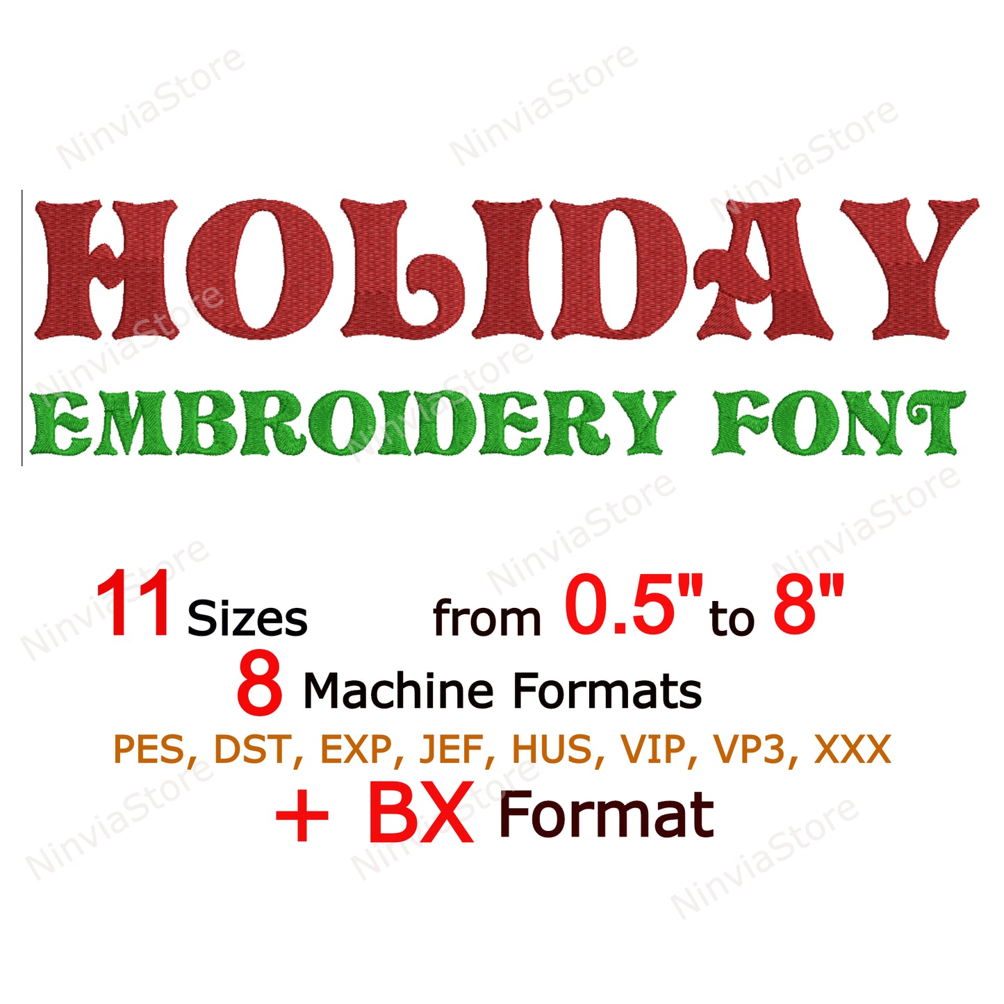 Police de broderie Machine de vacances, 11 tailles, 8 formats, police Halloween BX, police PE, motifs de broderie Monogram Alphabet