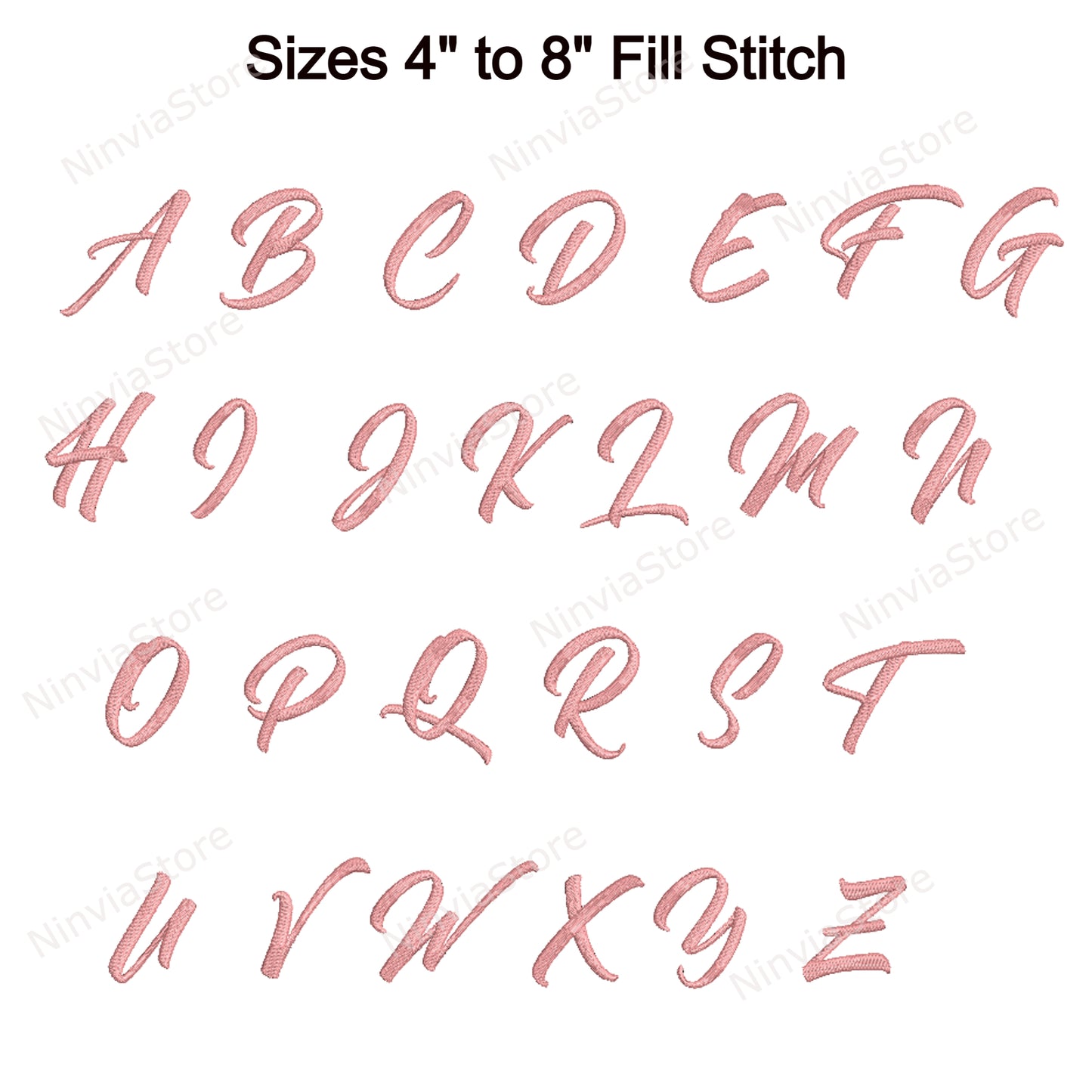Police de broderie Machine Julietta Script, 14 tailles, 8 formats, police BX, police PE, motifs de broderie Monogram Alphabet