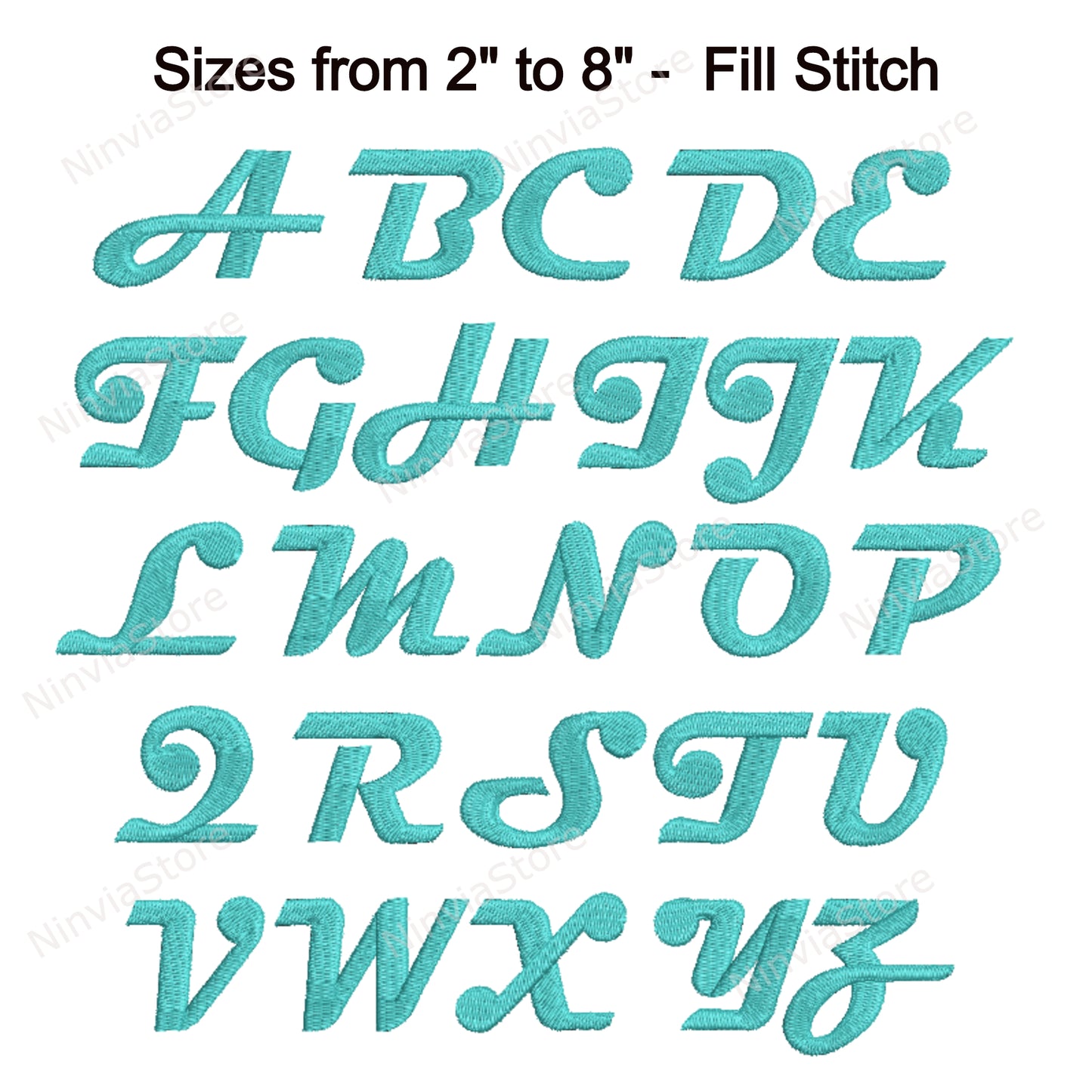 Magneto Script Machine Embroidery Font, 12 sizes, 8 formats, BX Font, PE font, Monogram Alphabet Embroidery Designs