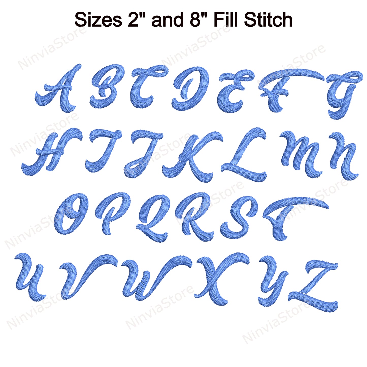 Police de broderie Machine Mustardo Script, 14 tailles, 8 formats, police BX, police PE, motifs de broderie Monogram Alphabet