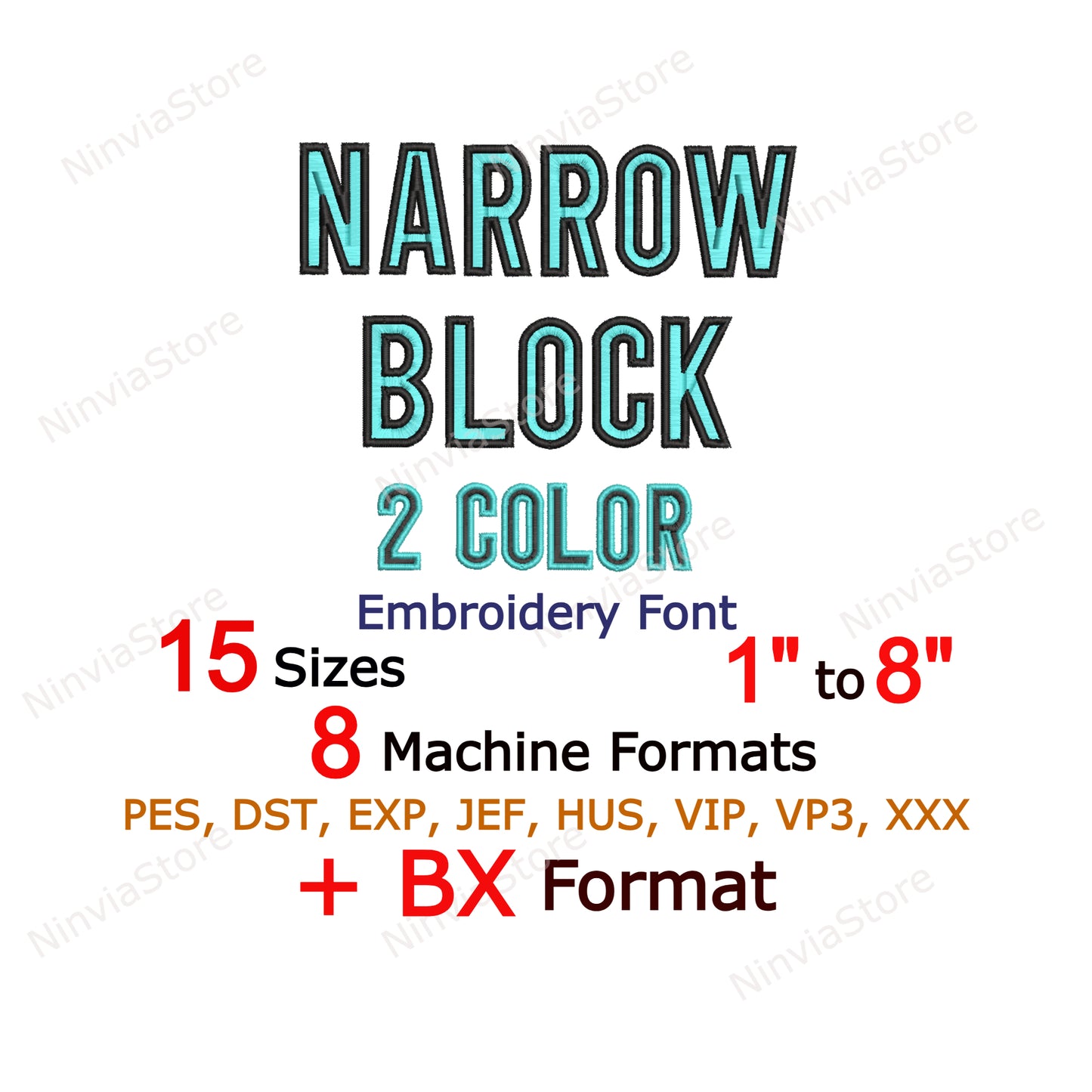 Große Block-Medium-Maschinenstickschrift, 15 Größen, 8 Formate, BX-Schriftart, PE-Schriftart, Monogramm-Alphabet-Stickmotive