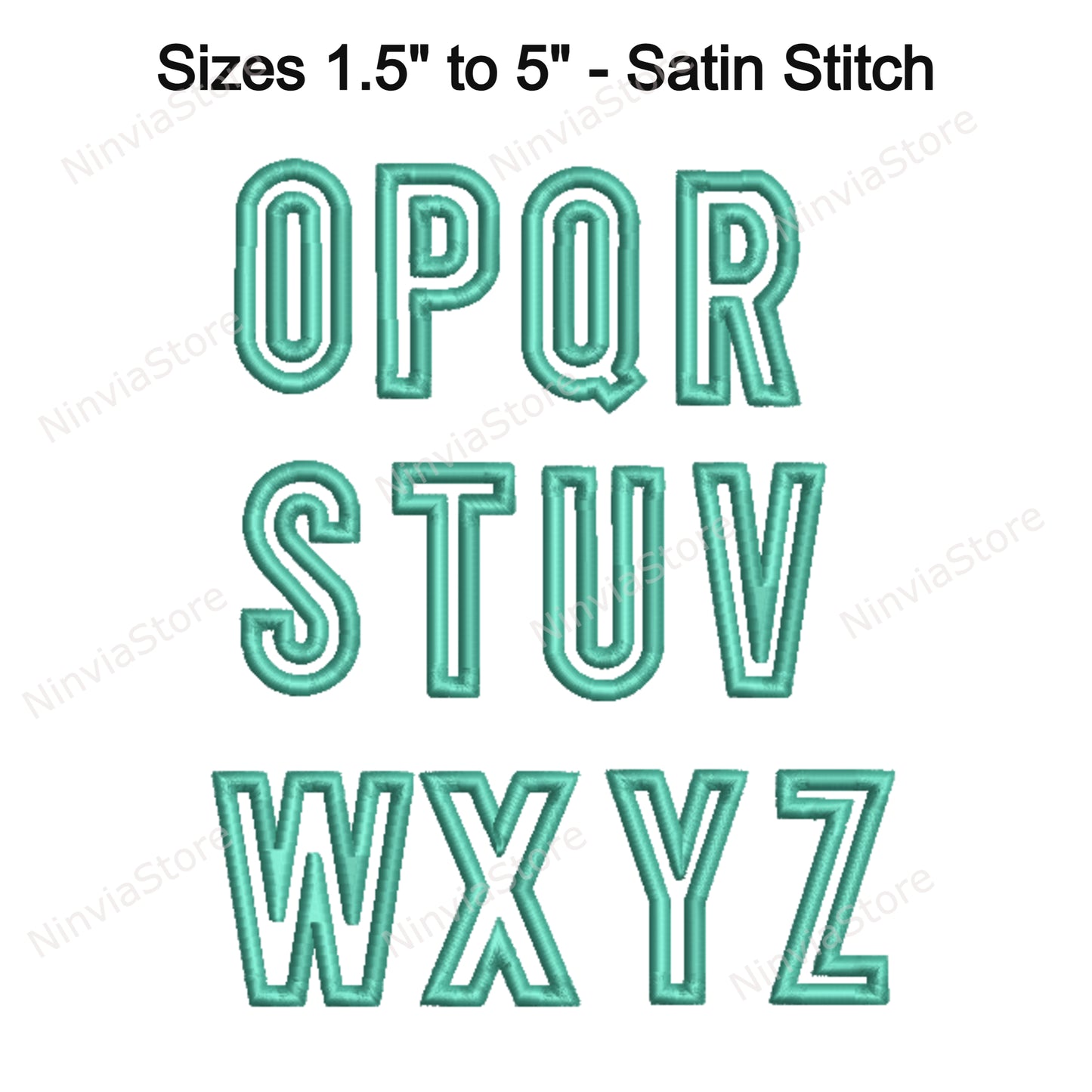 3D Foam Outline Narrow Block Embroidery Font, 3D Puff Foam Block BX Font, Monogram Alphabet Machine Embroidery Design