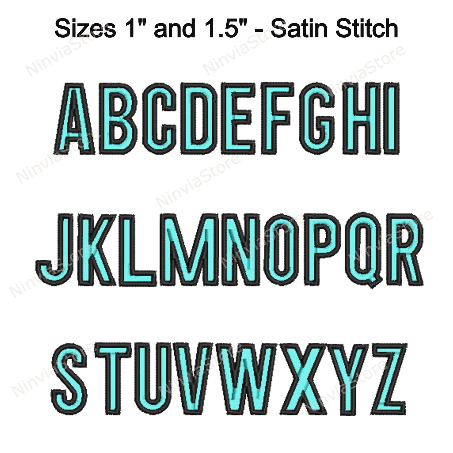 Große Block-Medium-Maschinenstickschrift, 15 Größen, 8 Formate, BX-Schriftart, PE-Schriftart, Monogramm-Alphabet-Stickmotive
