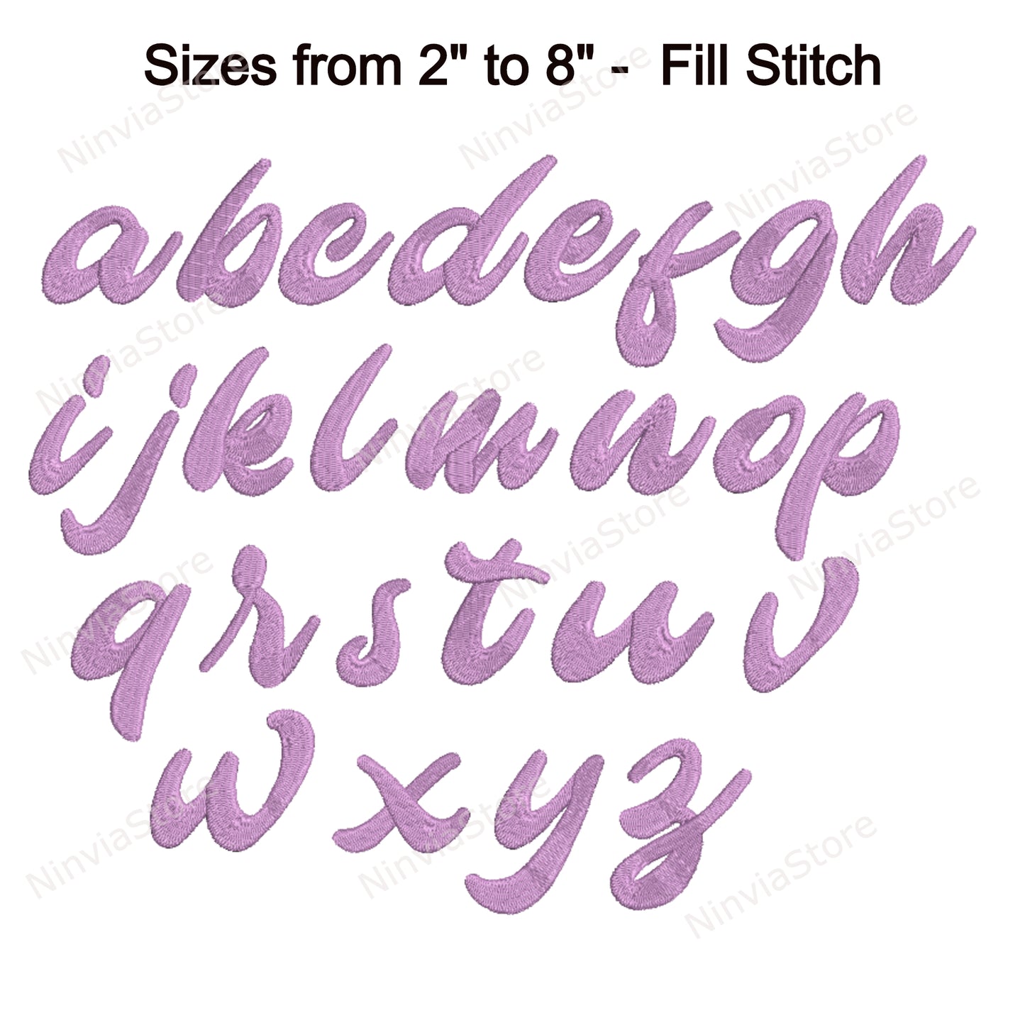 Oliver Script Maschinenstickschrift, 11 Größen, 8 Formate, BX-Schriftart, PE-Schriftart, Monogramm-Alphabet-Stickmotive