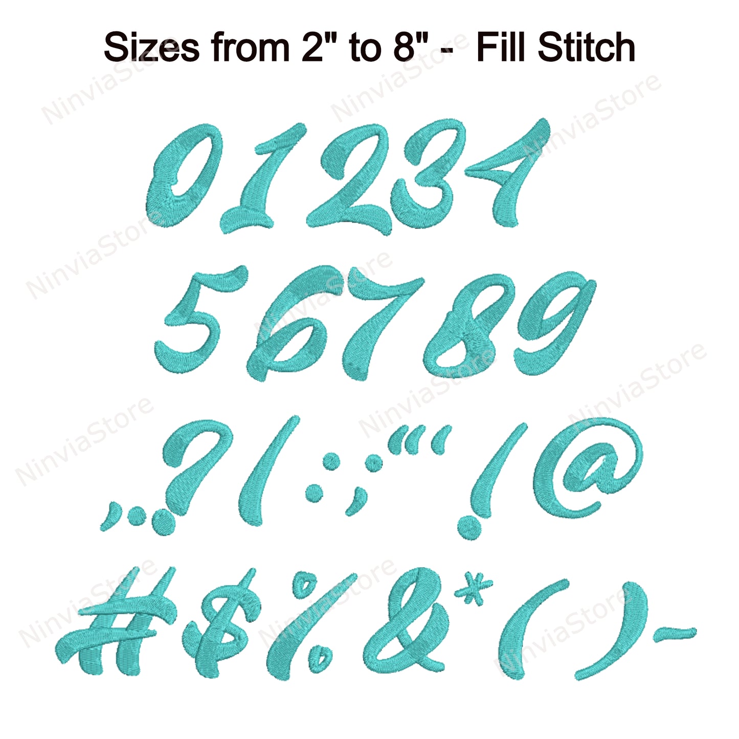Oliver Script Maschinenstickschrift, 11 Größen, 8 Formate, BX-Schriftart, PE-Schriftart, Monogramm-Alphabet-Stickmotive