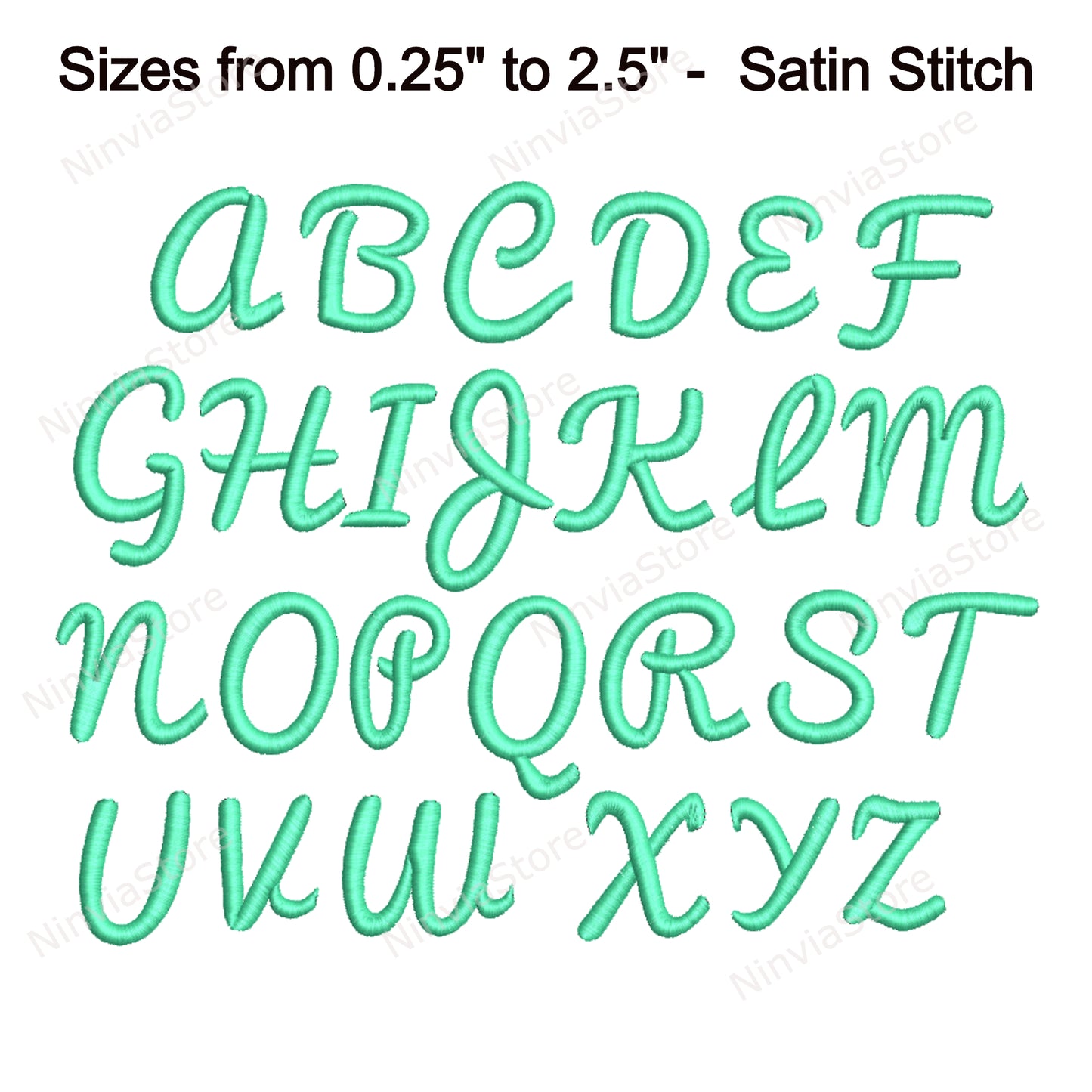 Police de broderie Pacifico Script Machine, 12 tailles, 8 formats, police BX, police PE, motifs de broderie Monogram Alphabet