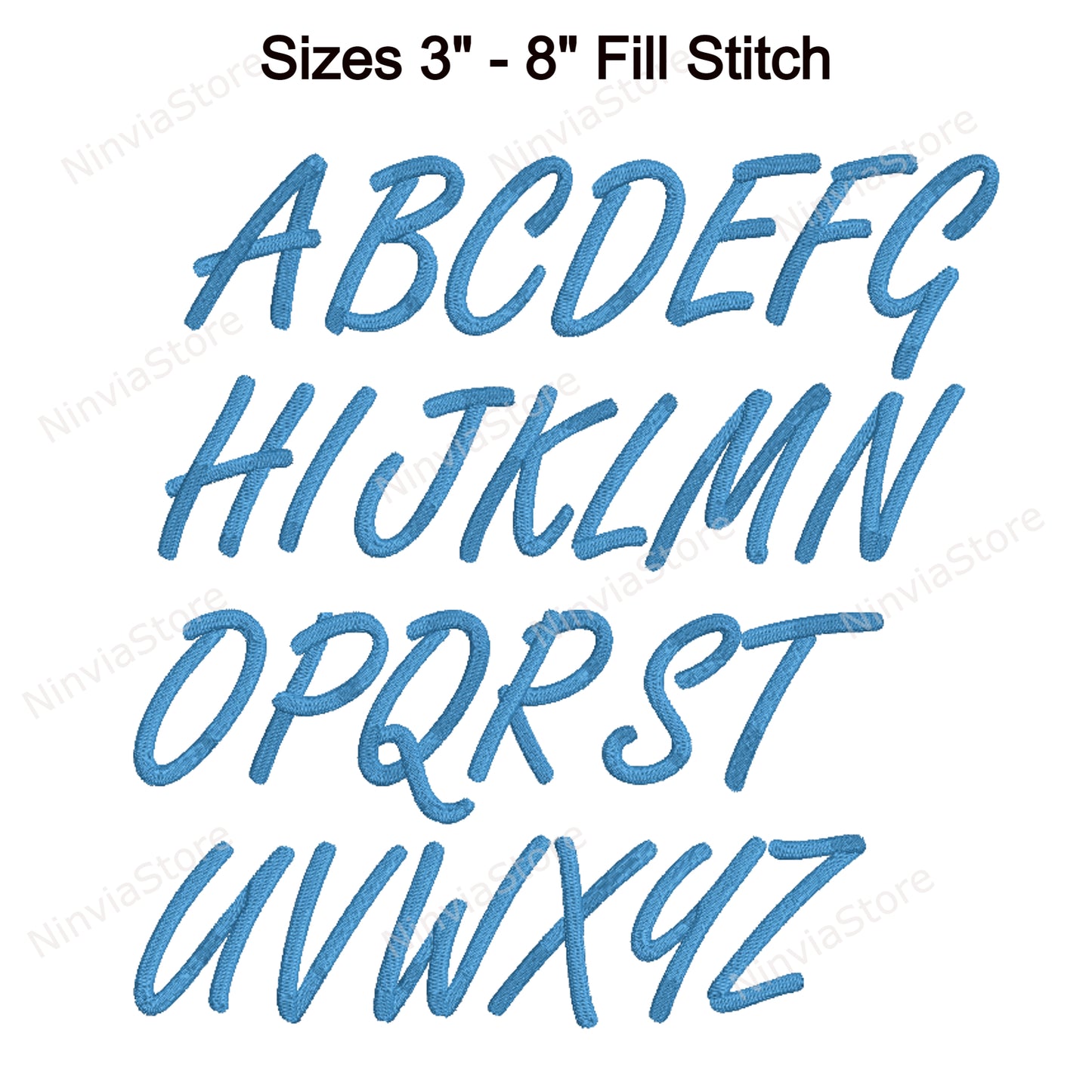 Police de broderie Machine Quany Script, 15 tailles, 8 formats, police BX, police PE, motifs de broderie Monogram Alphabet