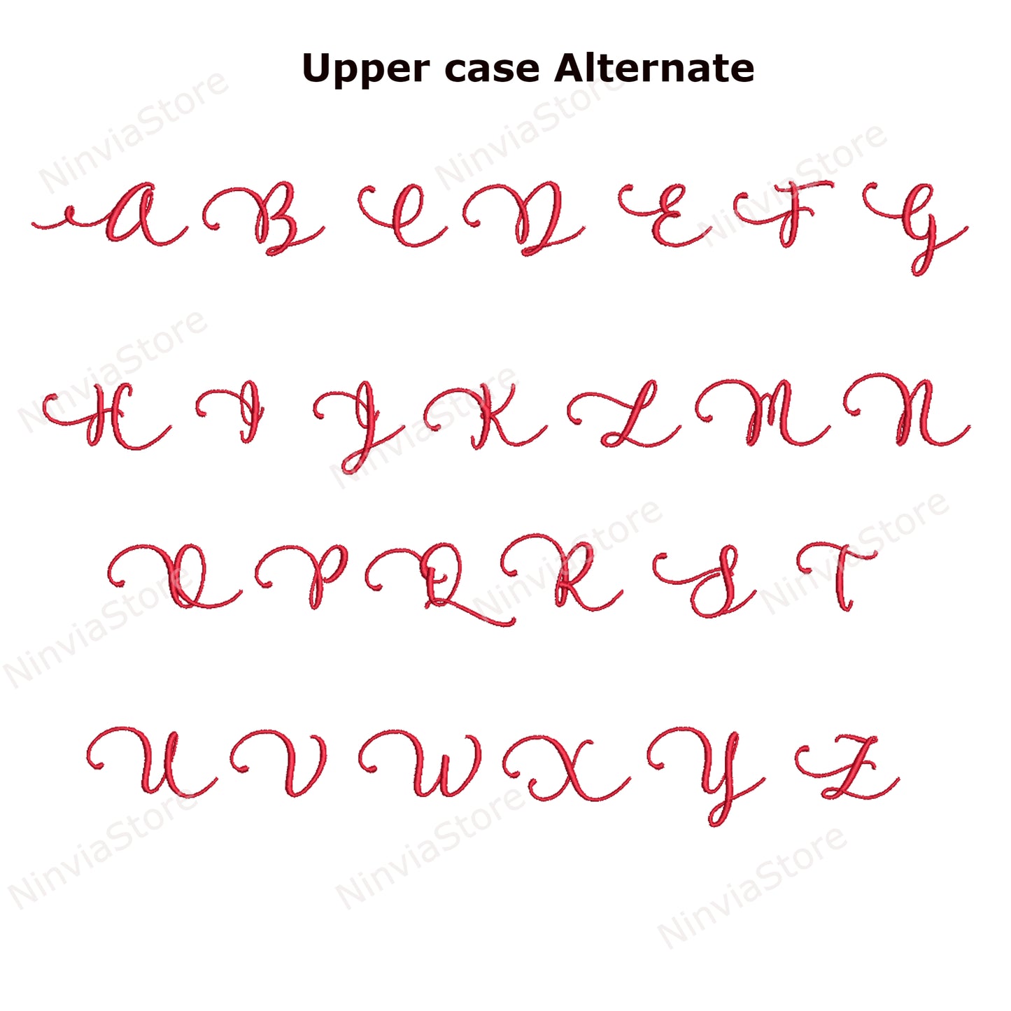 Rose of Baltimore Script Maschinenstickschrift, 13 Größen, 8 Formate, BX-Schriftart, PE-Schriftart, Monogramm-Alphabet-Stickmotive