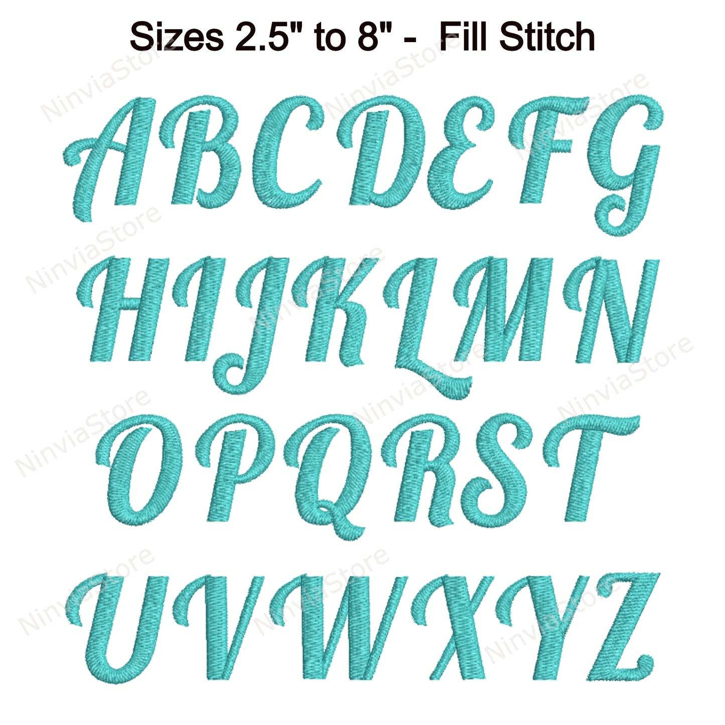 Seamaiden Script Machine Embroidery Font, 15 sizes, 8 formats, BX Font, PE font, Monogram Alphabet Embroidery Designs