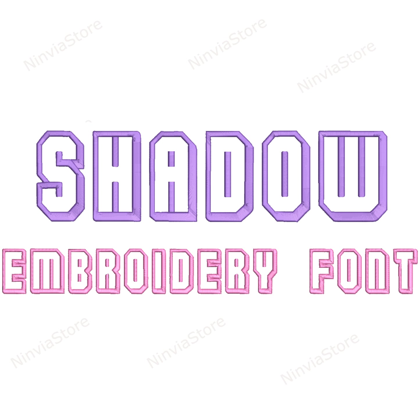 Shadow Machine Embroidery Font, 14 sizes, 8 formats, BX Font, PE font, Monogram Alphabet Embroidery Design