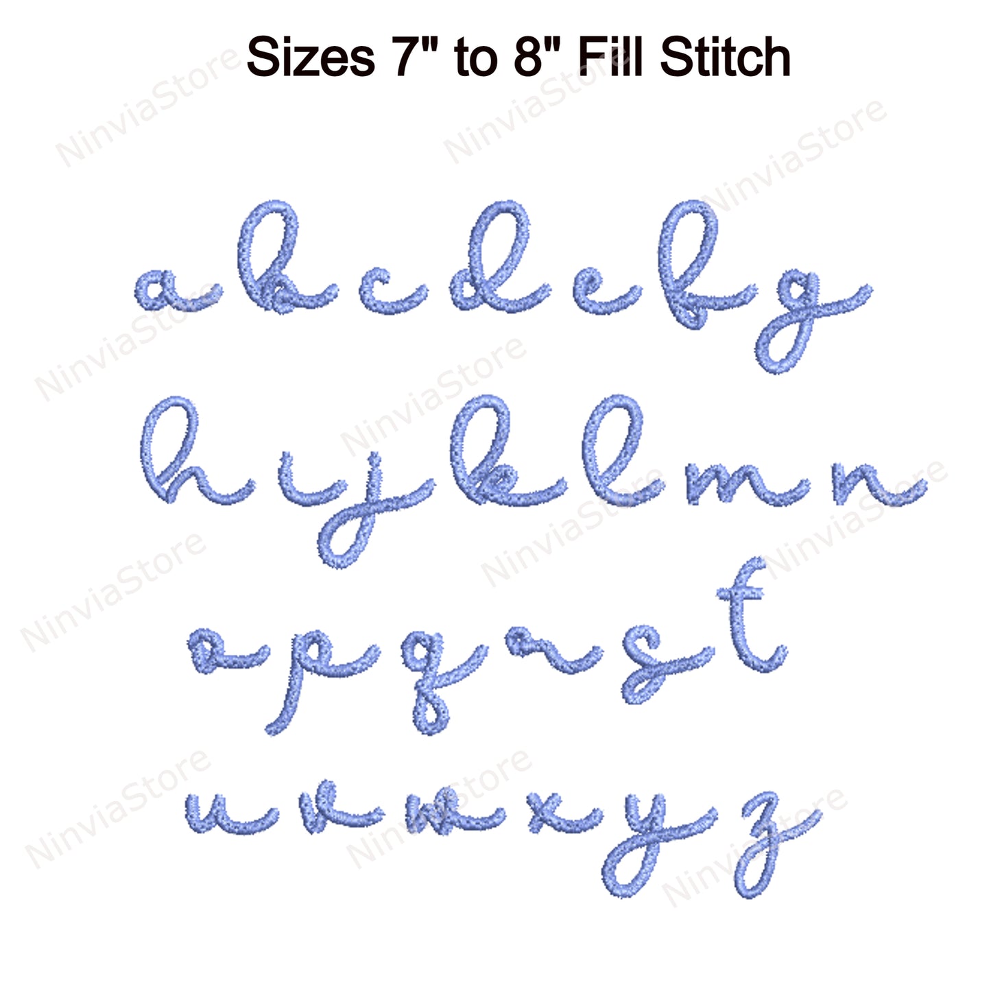 Sweet Nia Script Maschinenstickschrift, 15 Größen, 8 Formate, BX-Schriftart, PE-Schriftart, Monogramm-Alphabet-Stickmotive