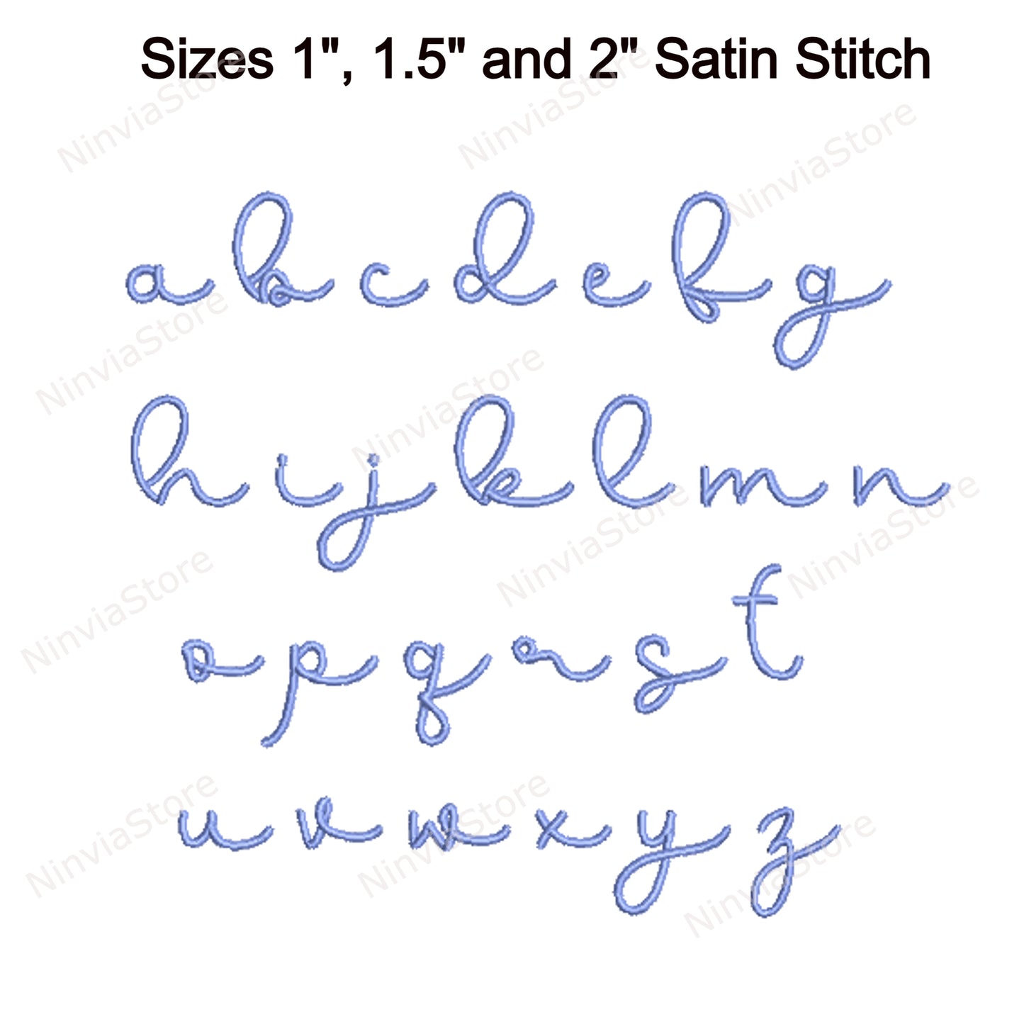 Sweet Nia Script Maschinenstickschrift, 15 Größen, 8 Formate, BX-Schriftart, PE-Schriftart, Monogramm-Alphabet-Stickmotive