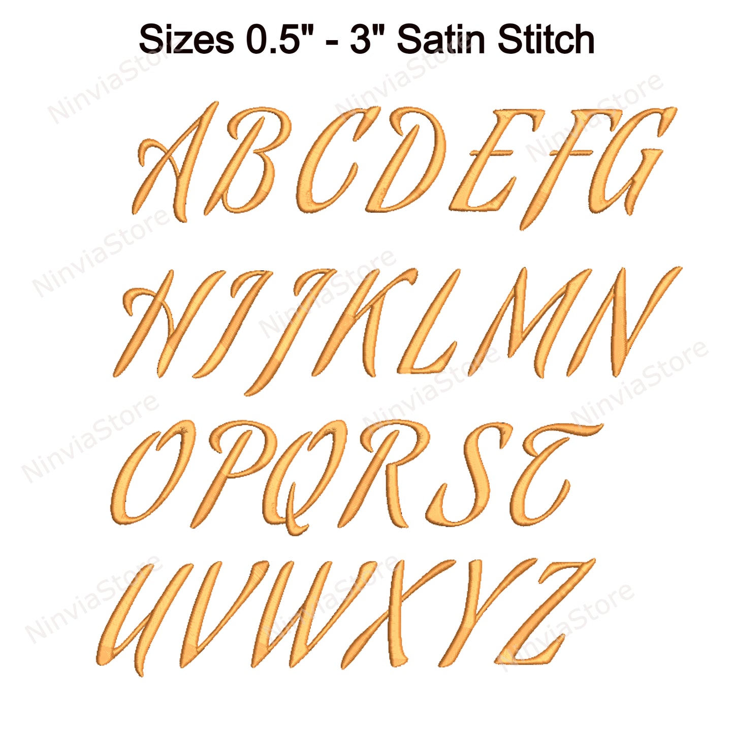 Spiky Script Maschinenstickschrift, 14 Größen, 8 Formate, BX-Schriftart, PE-Schriftart, Monogramm-Alphabet-Stickmotive