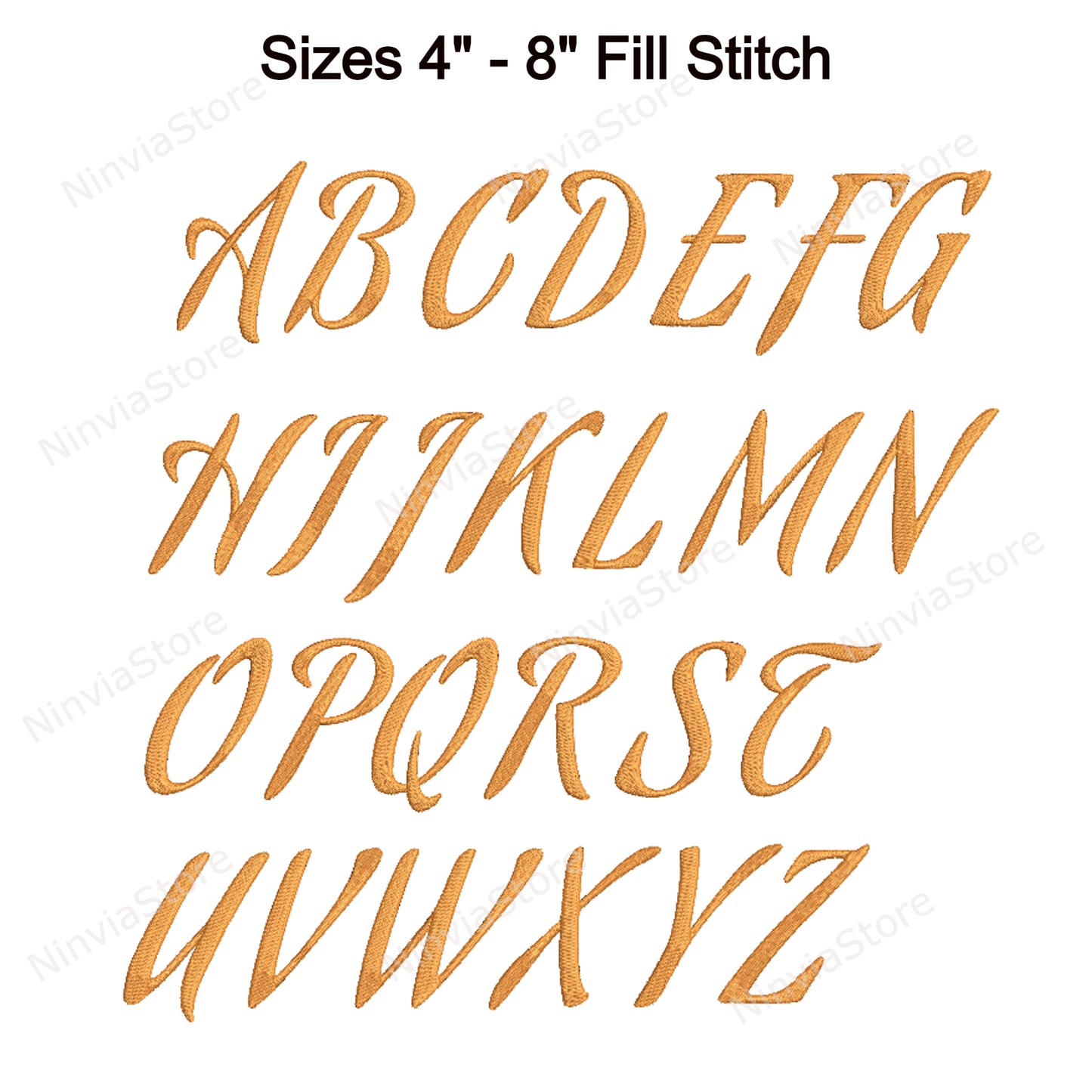 Spiky Script Maschinenstickschrift, 14 Größen, 8 Formate, BX-Schriftart, PE-Schriftart, Monogramm-Alphabet-Stickmotive