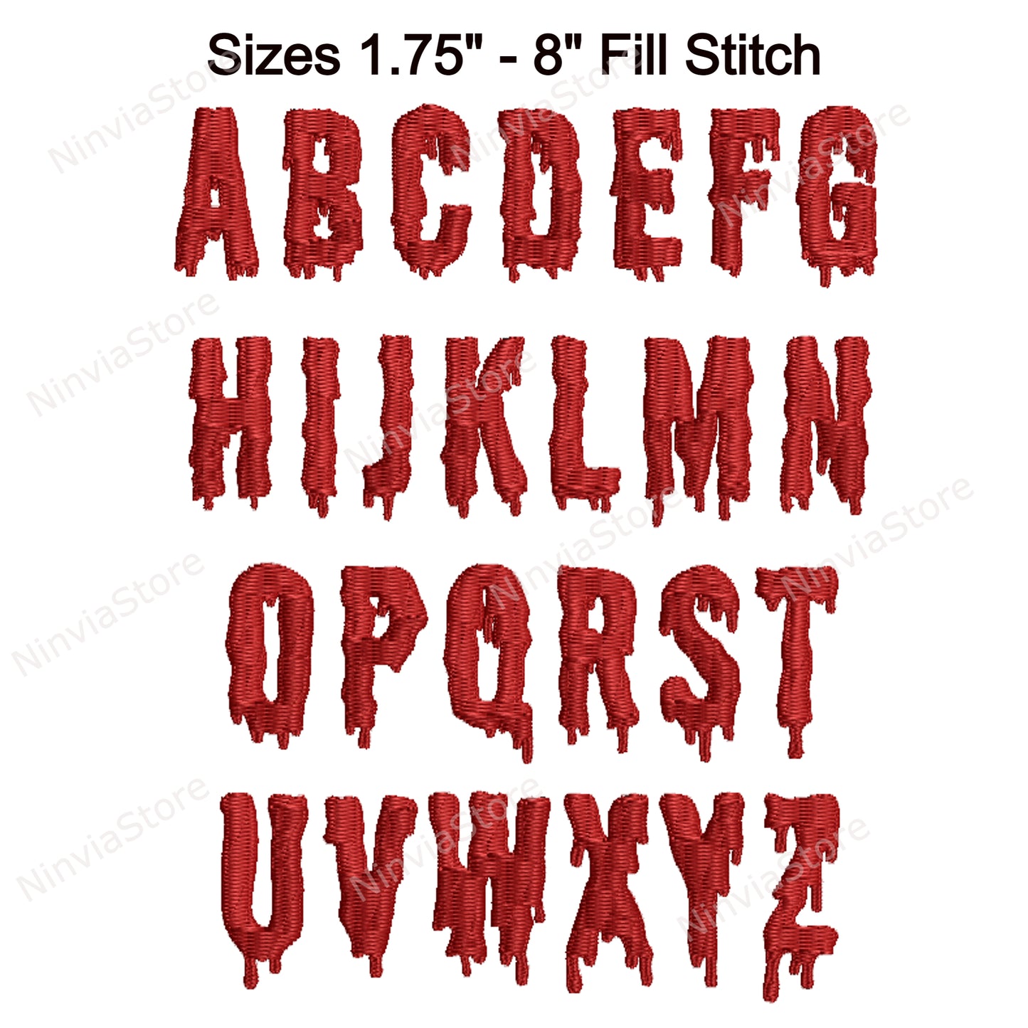 Gruselige Maschinenstickschrift, 14 Größen, 8 Formate, Halloween BX-Schriftart, PE-Schriftart, Monogramm-Alphabet-Stickmotive